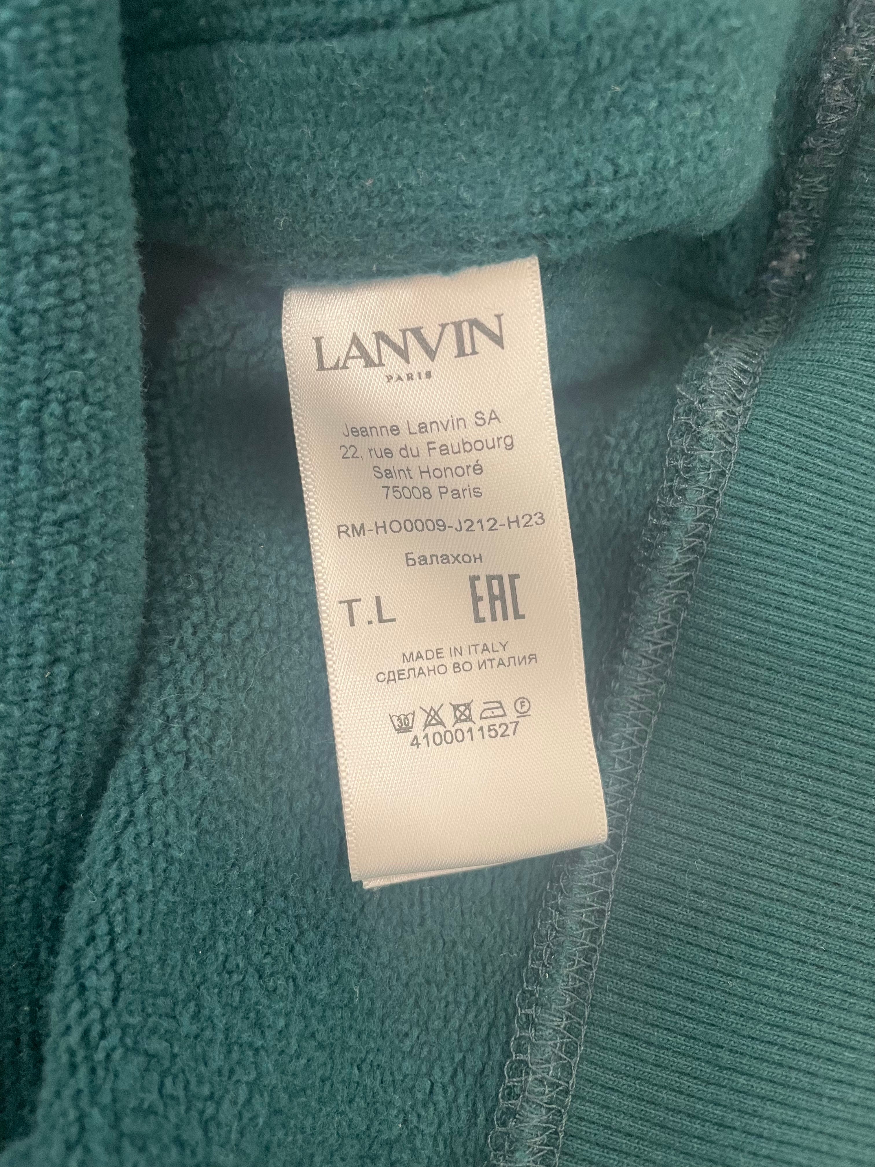 LANVIN/Hoodie/Cotton/GRN/High Neck/KNITTED SLEEVE LOGO RM-HO0009- view 4