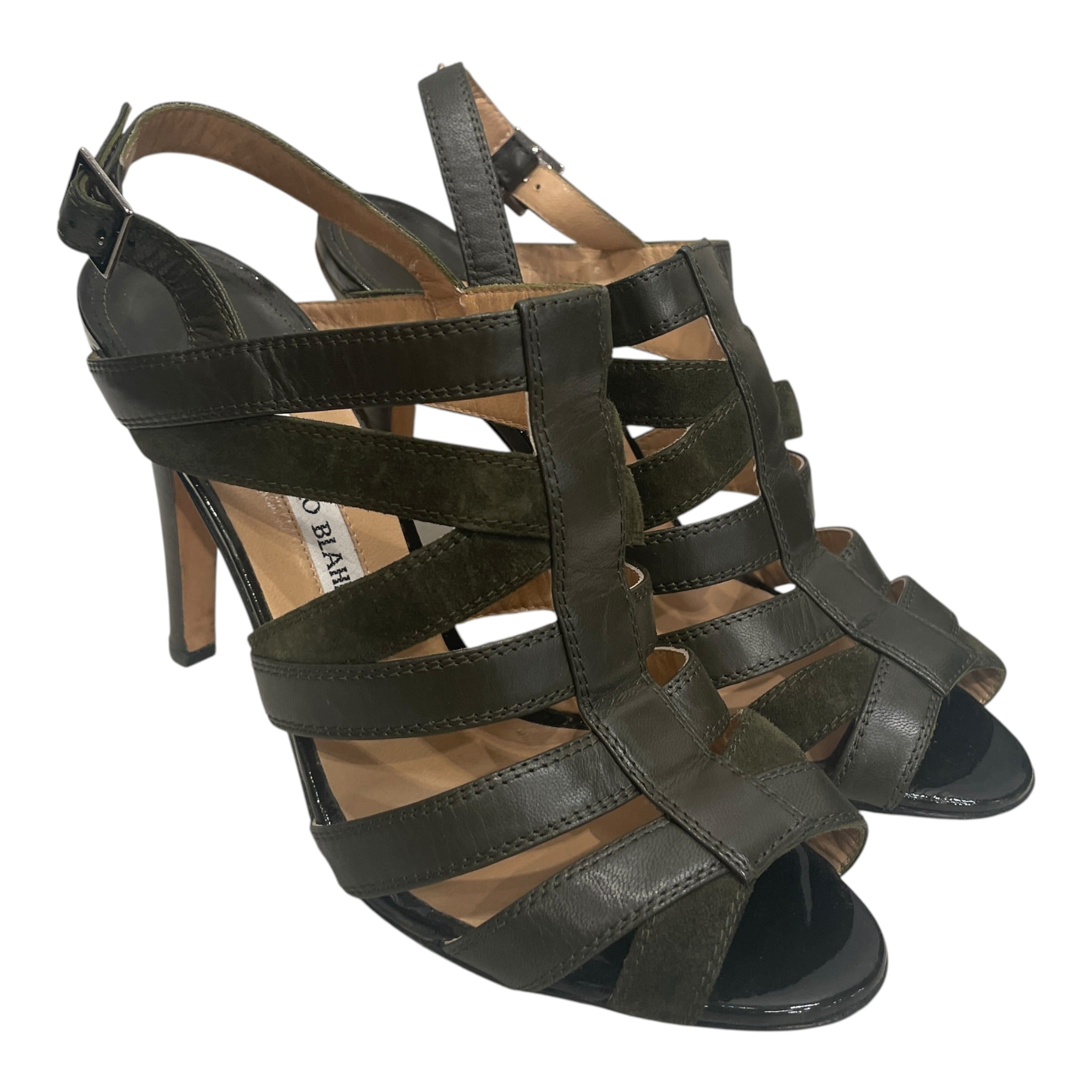 MANOLO BLAHNIK/Heels/EU 38.5/Leather/KHK/ view 1