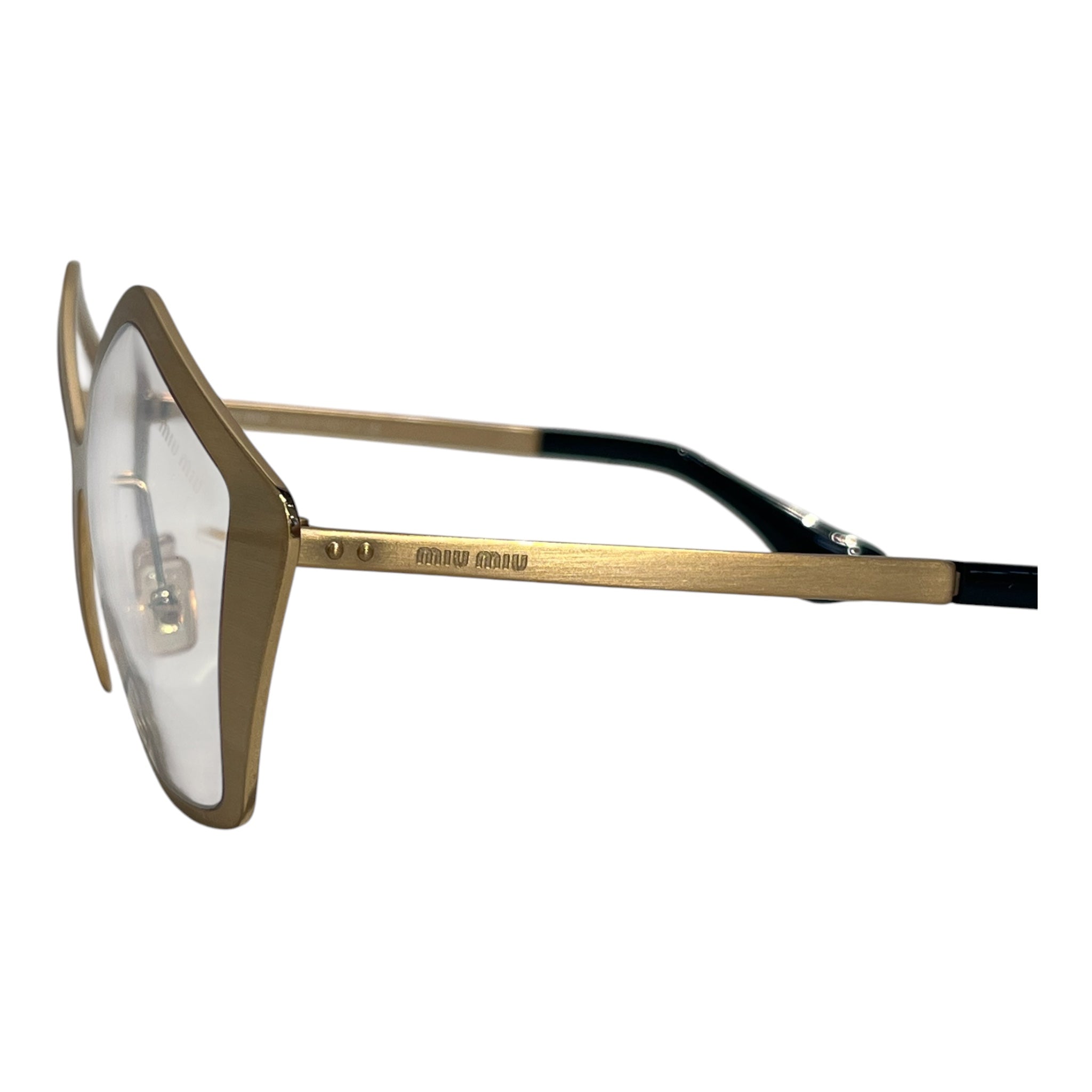 MIU MIU/Sunglasses/Metal/GLD/L's/PENTAGON CLEAR LENSE BRUSHED view 4