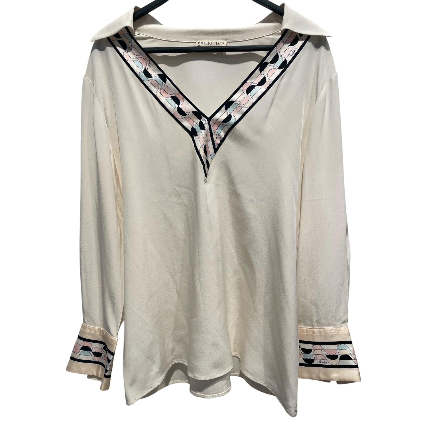 EMILIO PUCCI/Blouse/36/Silk/CRM/V neck B-CH-D-DK view 1