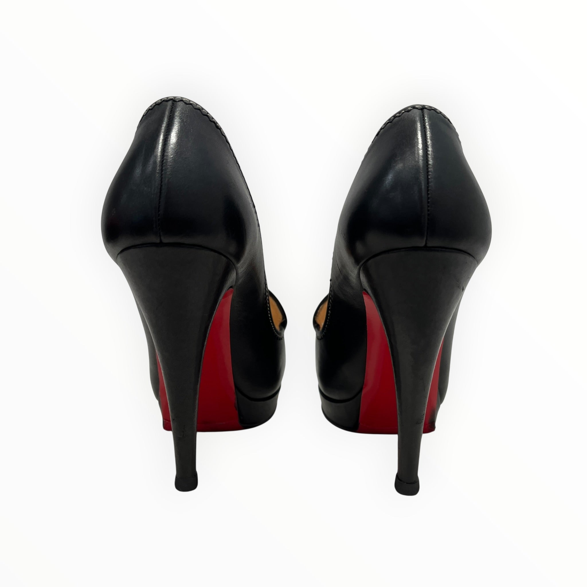Christian Louboutin/Heels/EU 36/Leather/BLK/PEEP TOE/LOAFER TASSELS view 3