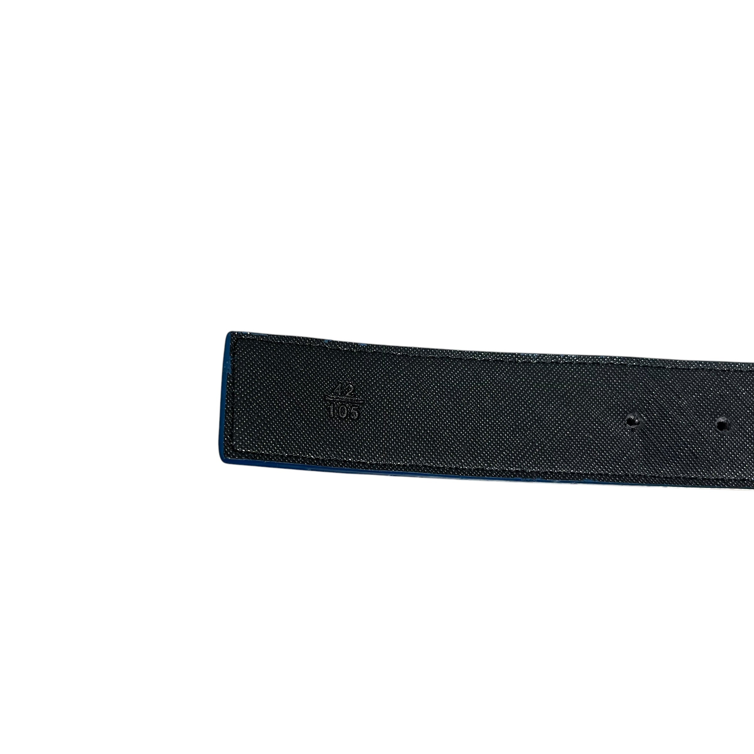 MCM/Belt/Monogram/BLU/L's/BLACK M BUCKLE view 2