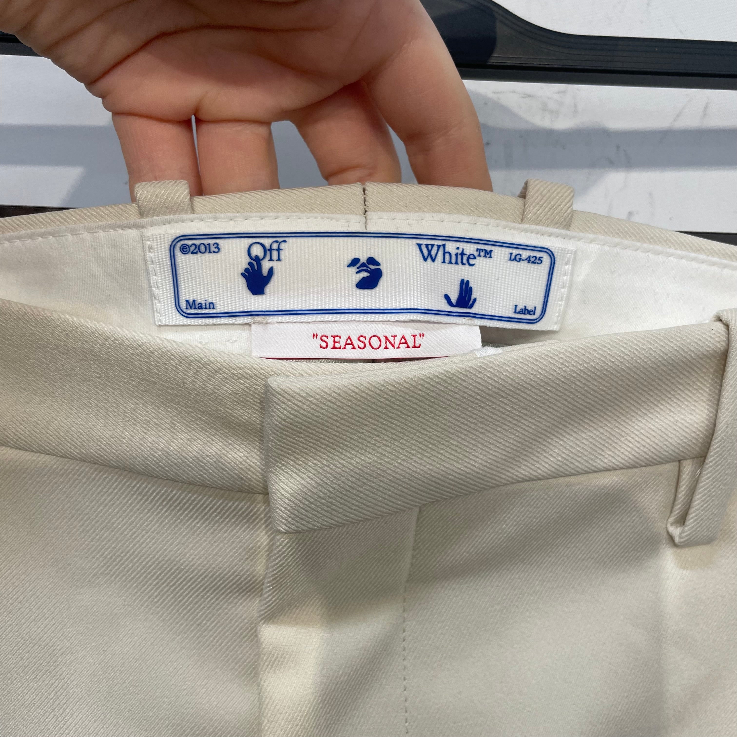 OFF-WHITE/Bottoms/48/Polyester/IVR/Slim Drill view 3