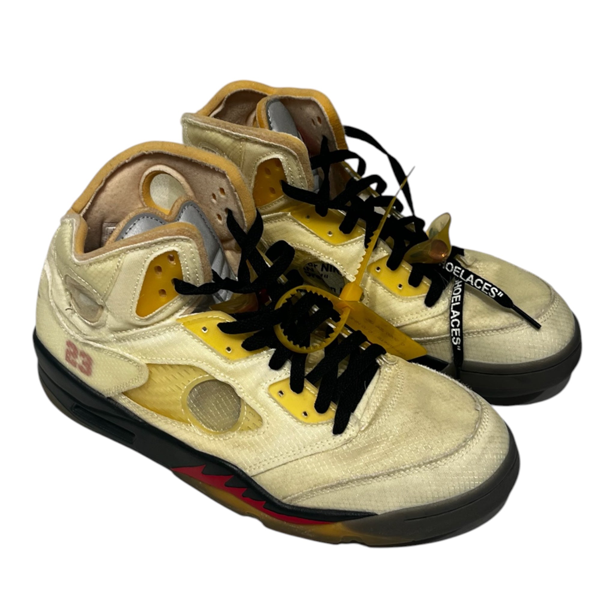 NIKE/OFF-WHITE/Hi-Sneakers/US 11.5/Polyester/CRM/JORDAN 5 RETRO SAIL view 1