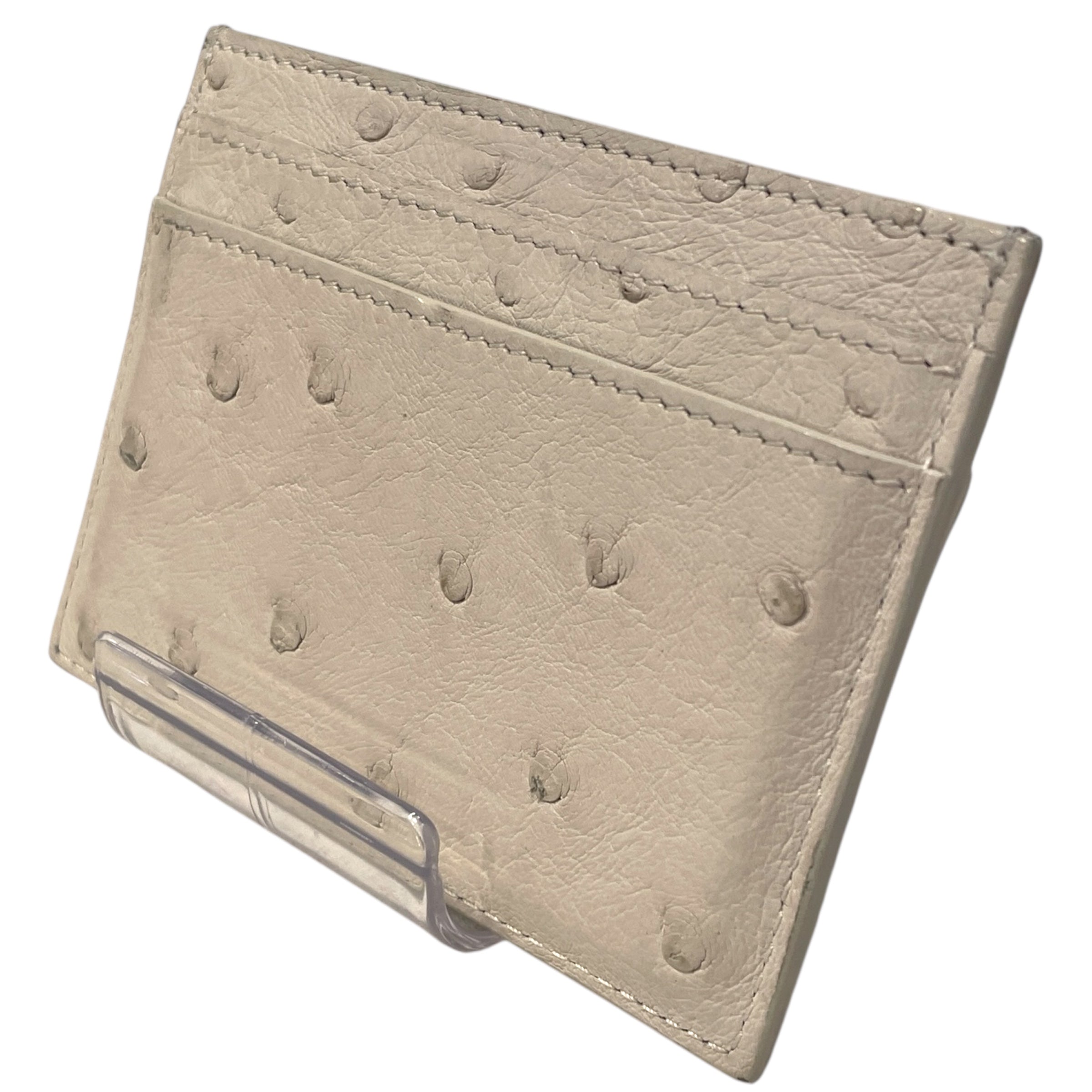YVES SAINT LAURENT/Wallet/Leather/WHT/Ostrich Cardholder view 2