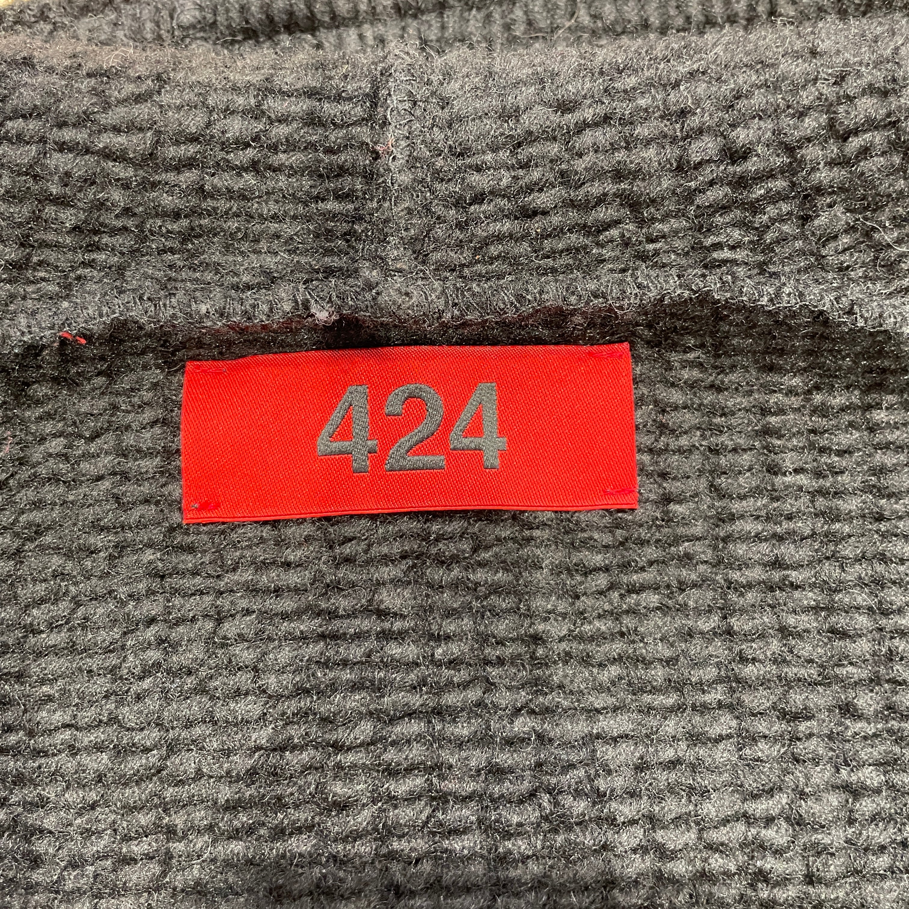 424(FourTwoFour)/Hoodie/S/Cotton/BLK/zipper sweater hood view 3