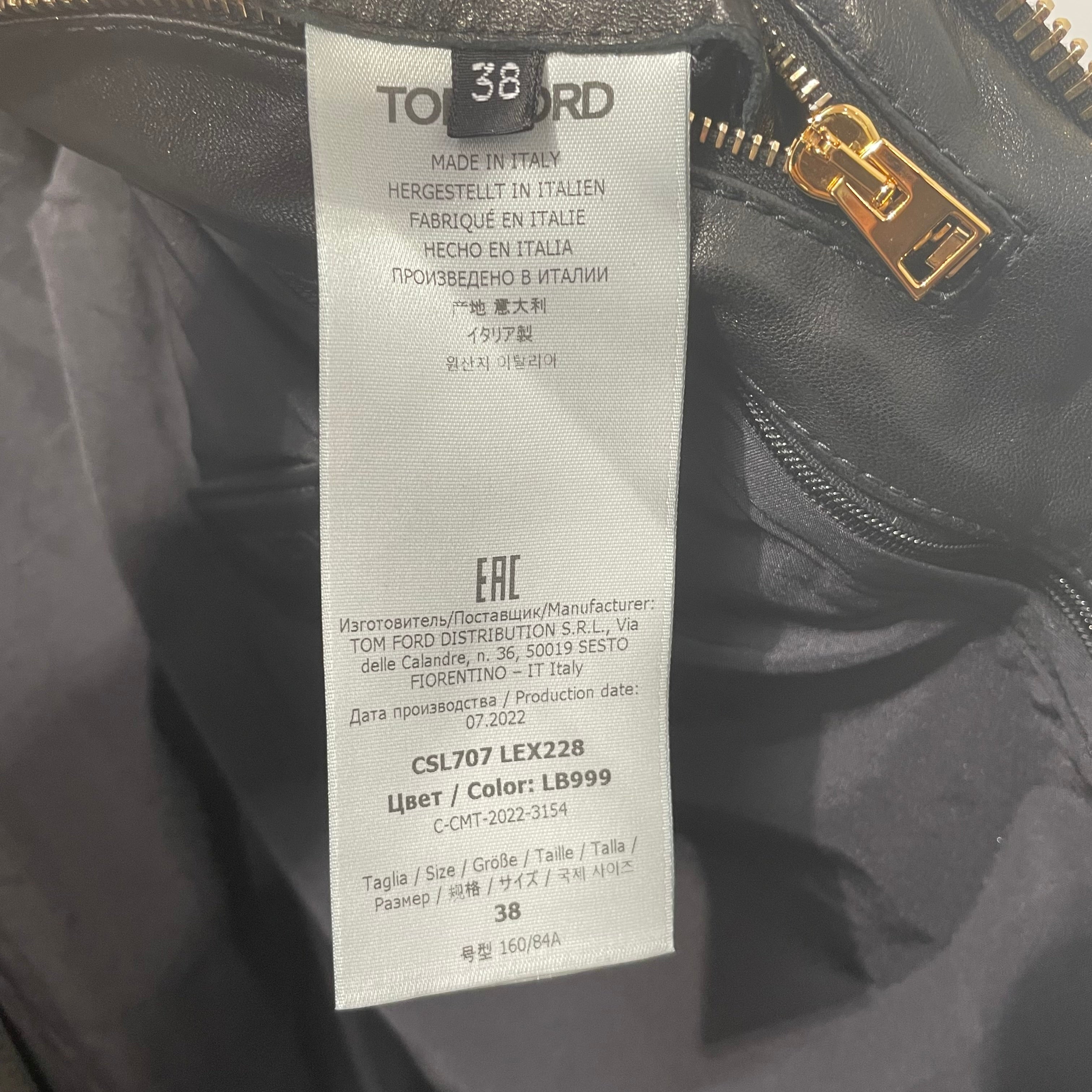 TOM FORD/Leather Jkt/38/Leather/BLK/ view 7