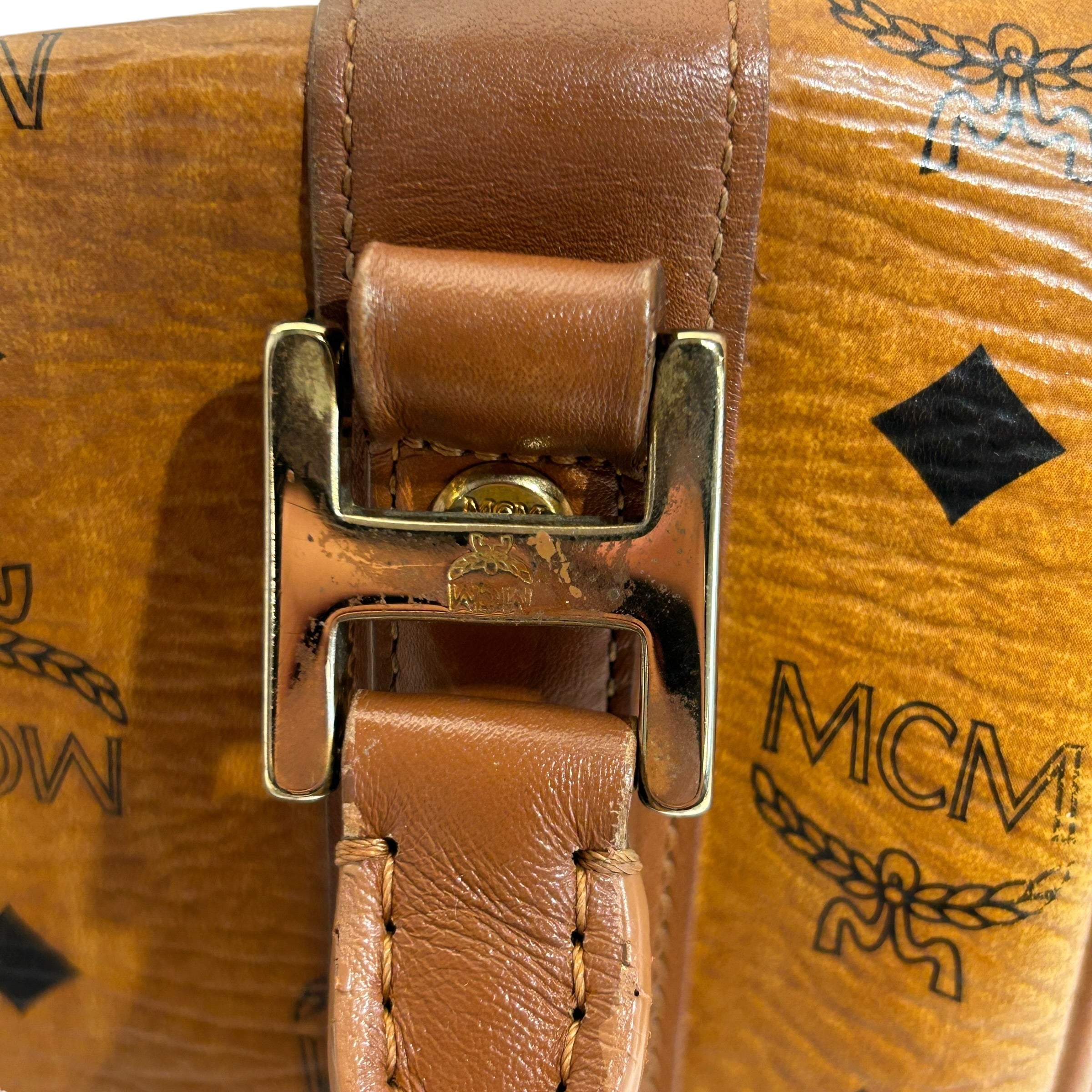 MCM/Boston Bag/Monogram/Leather/BRW/Viesto Cognac view 9
