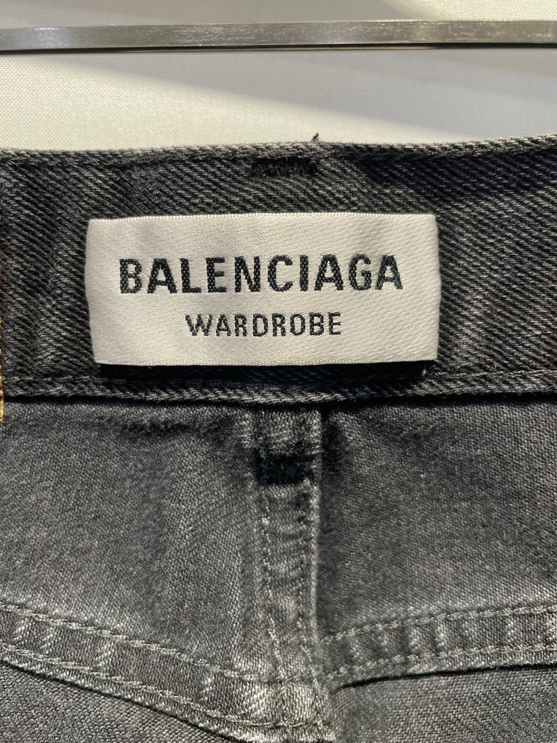 BALENCIAGA/Straight Pants/25/Denim/BLK/BLK STRAIGHT CUT DENIM