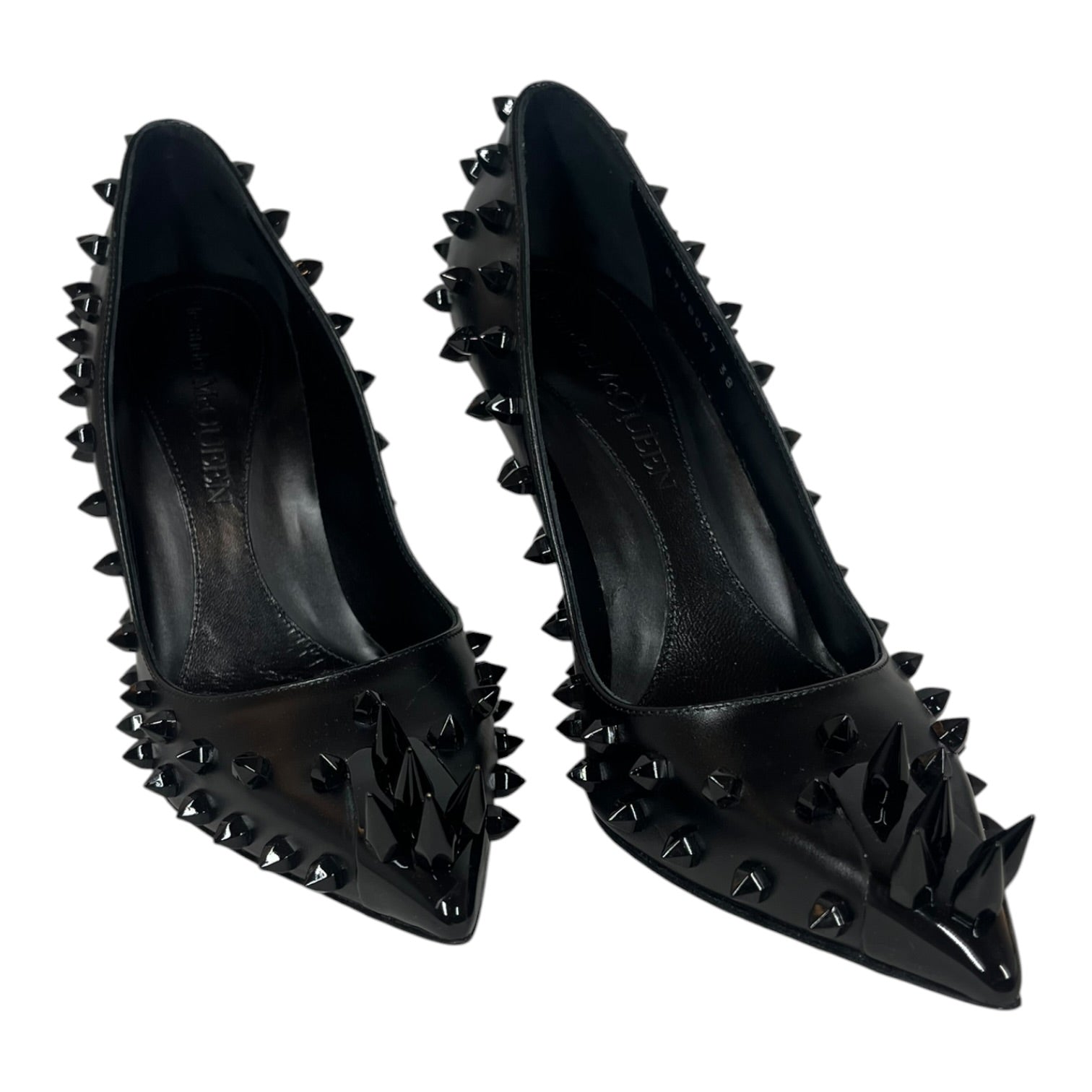Alexander McQueen/Heels/EU 38/Leather/BLK/STUDDED LEATHER HEELS view 1