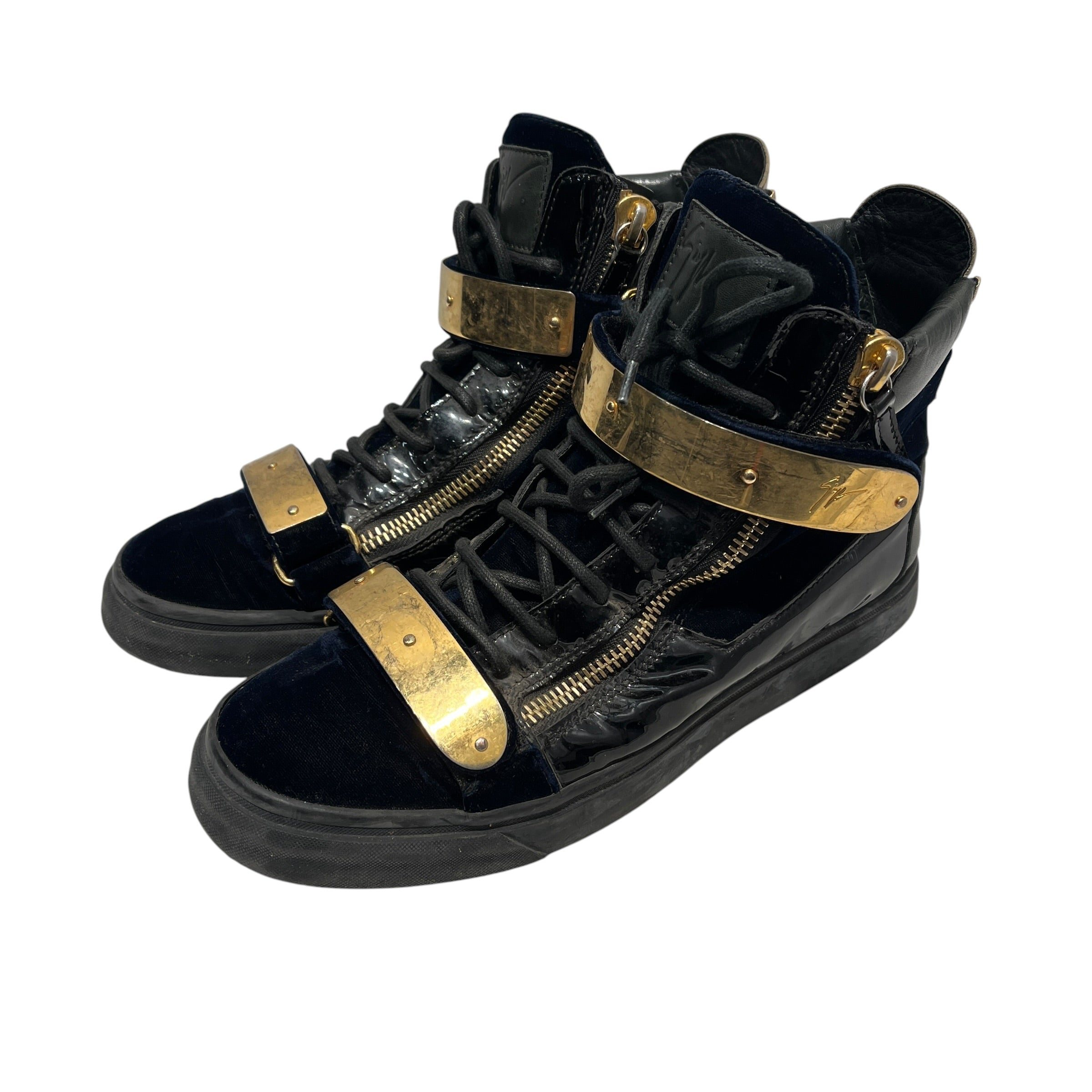 Giuseppe Zanotti/Hi-Sneakers/EU 42/Leather/BLK/GOLD HARDWARE view 8