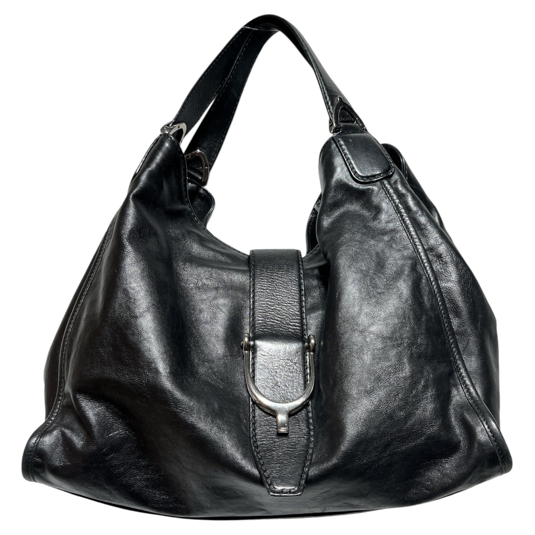 GUCCI/Hand Bag/Leather/BLK/SOFT STIRRUP view 1