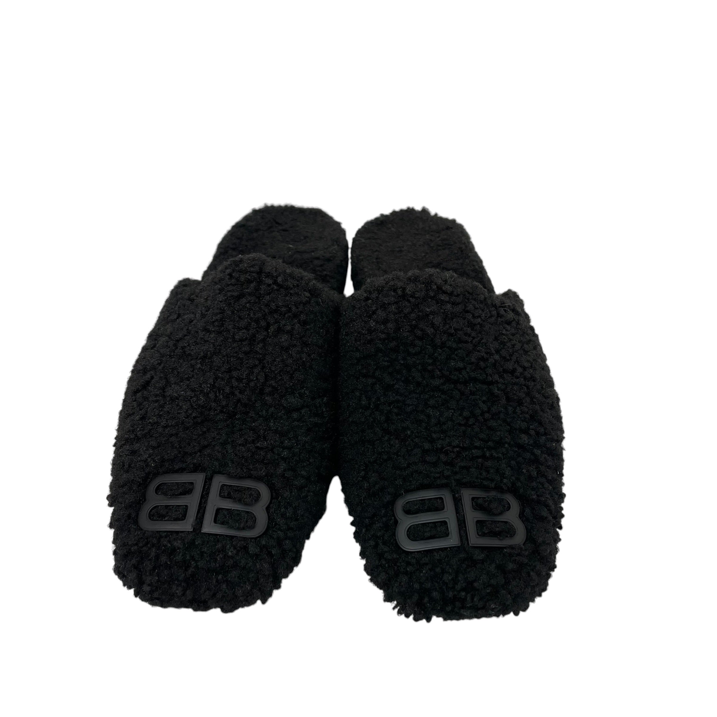 BALENCIAGA/Sandals/EU 38.5/Fur/BLK/Cosy BB view 2