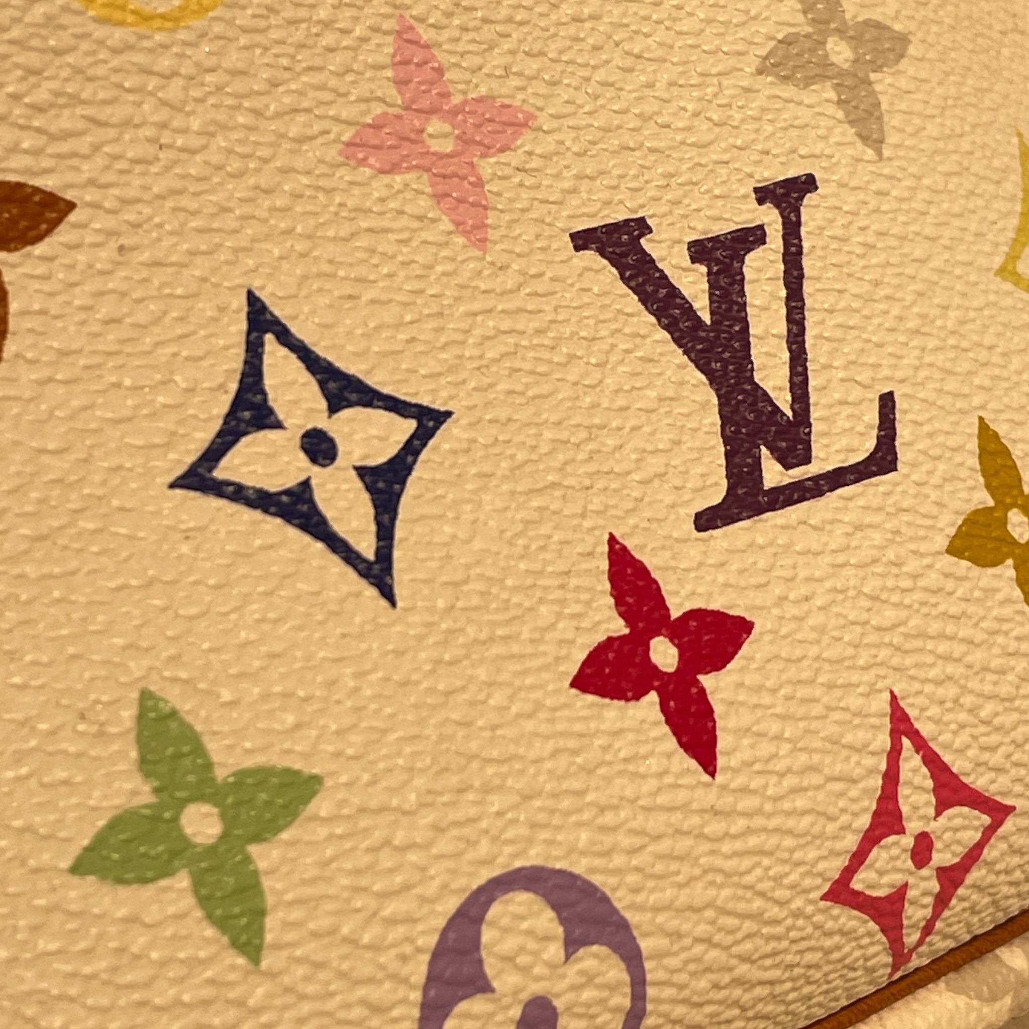 LOUIS VUITTON/Hand Bag/Monogram/Leather/MLT/White Murakami view 4