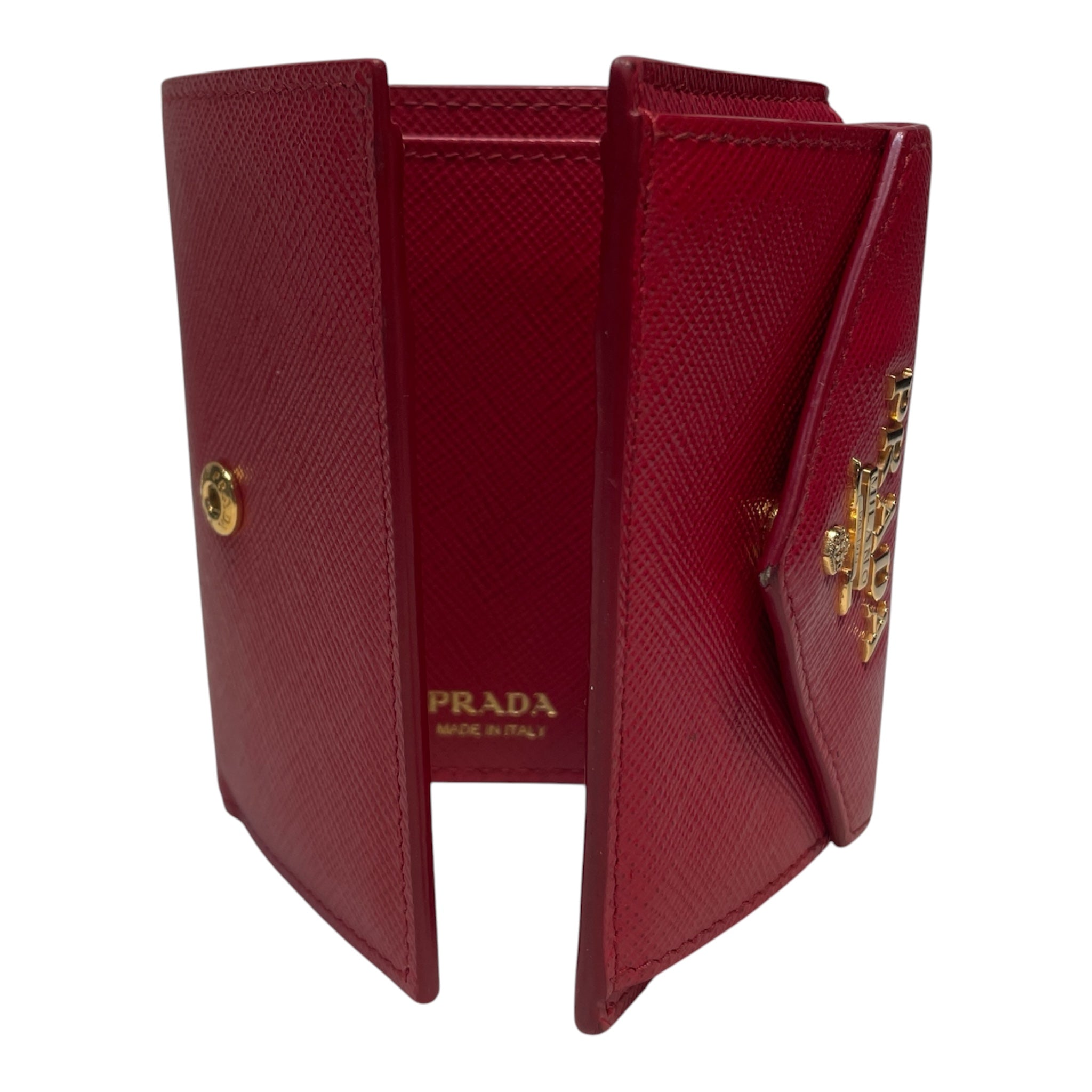 PRADA/Trifold Wallet/Leather/RED/ view 4