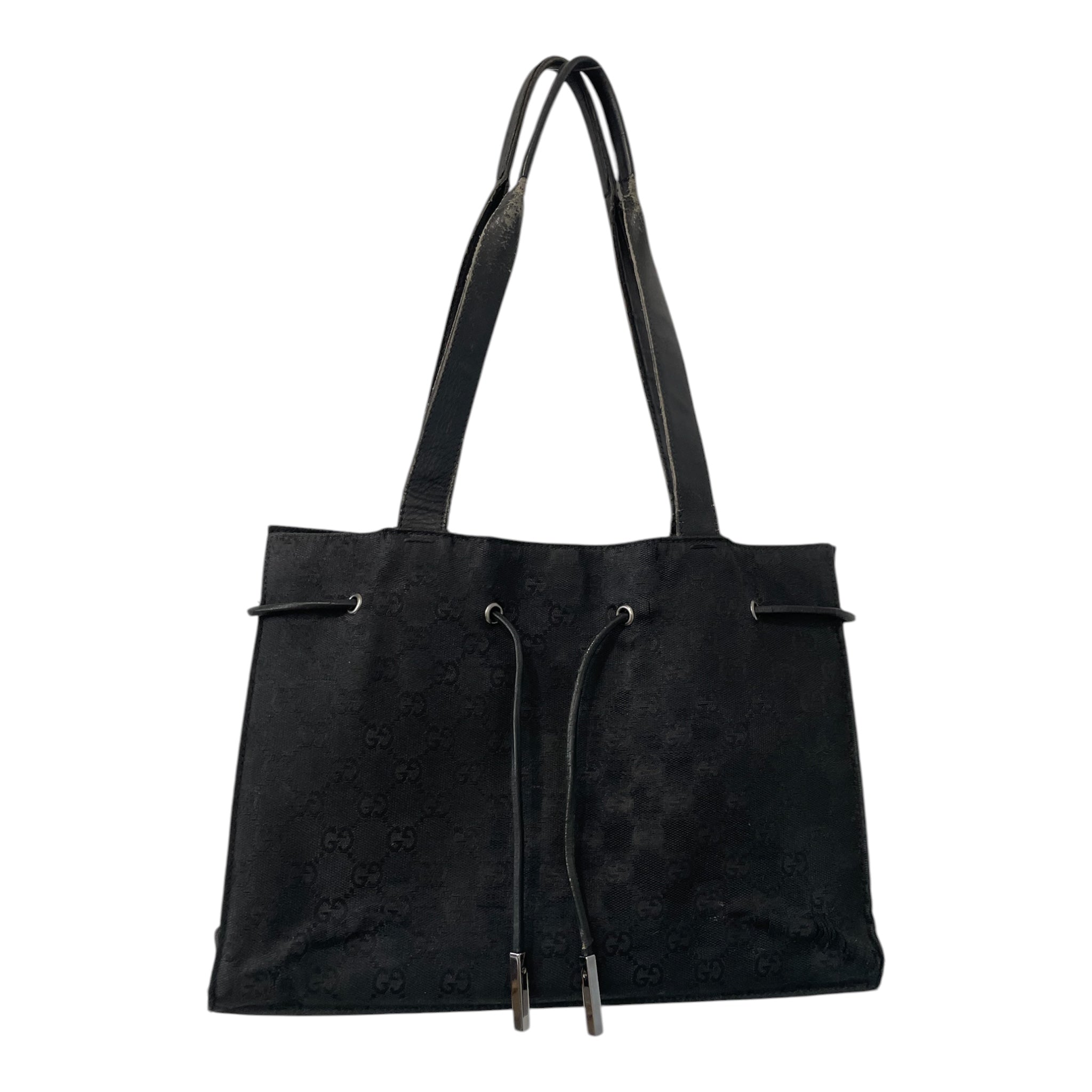 GUCCI/Bag/Monogram/Cotton/BLK/gg hobo bag view 1