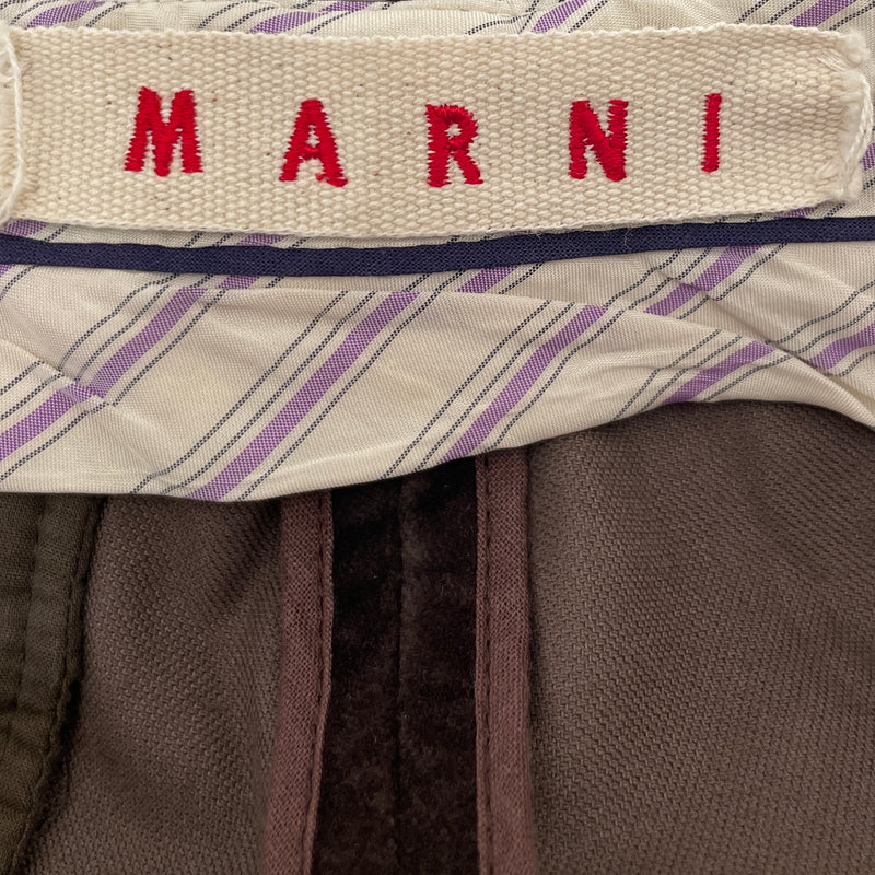 MARNI/Bootcut Pants/S/Velour/BRW/