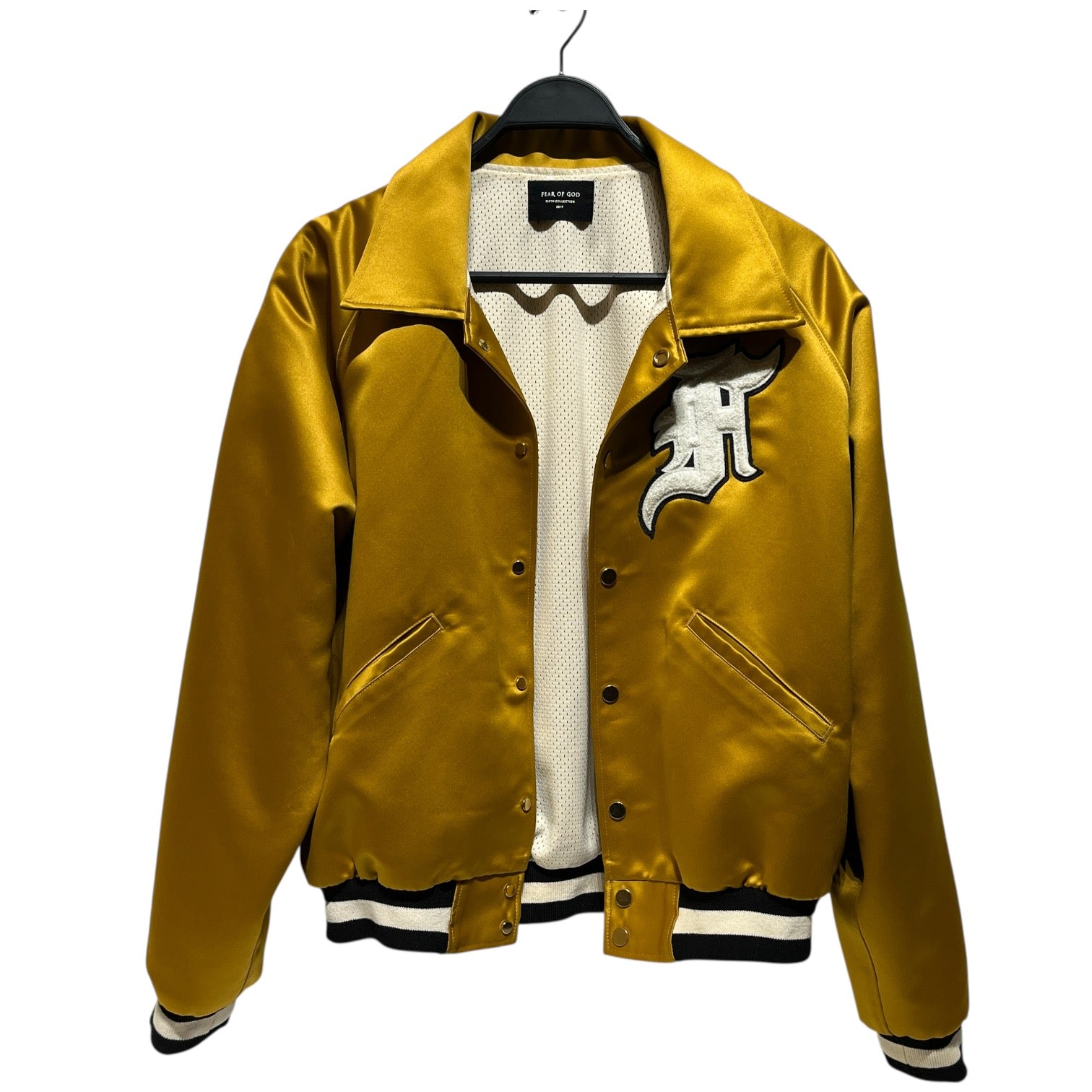FEAR OF GOD/Jacket/M/Nylon/GLD/fifth collection logo bomber view 3
