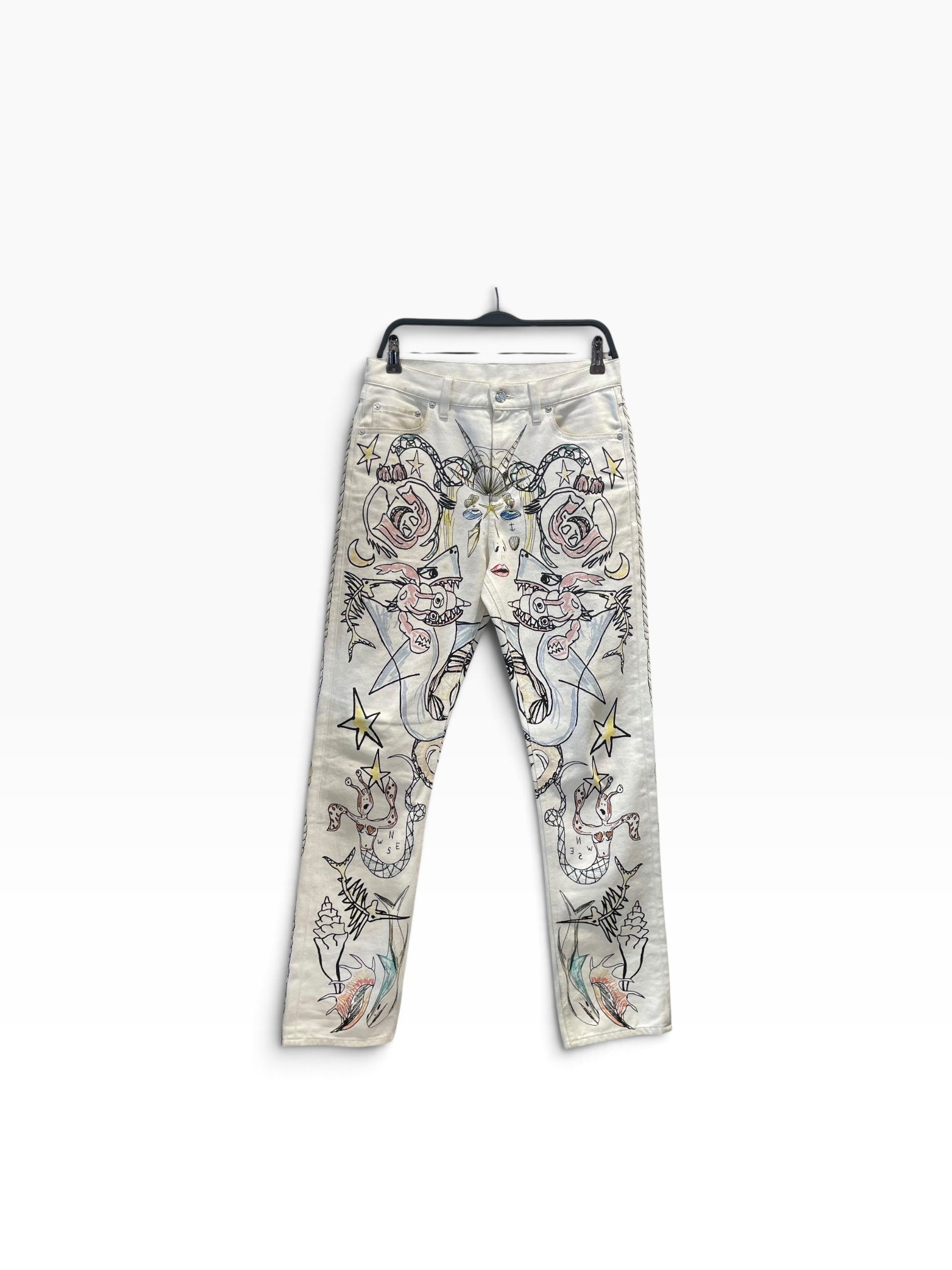 BURBERRY LONDON/Straight Pants/30/Cotton/CRM/All Over Print/ view 1