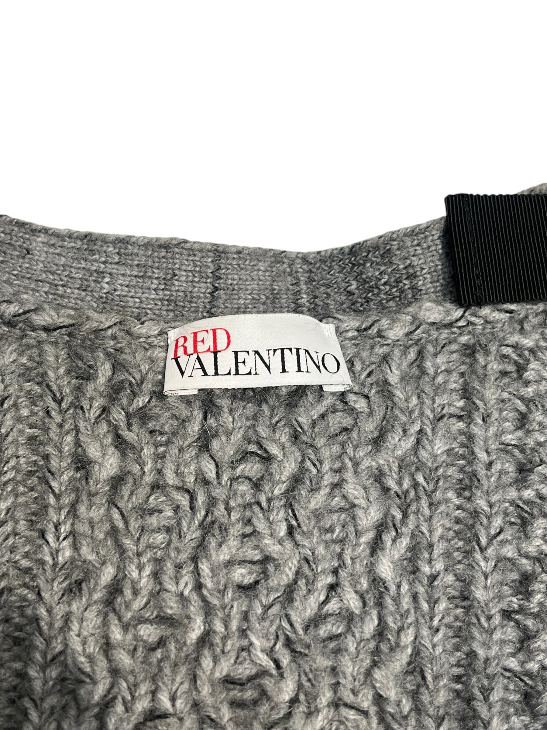 RED VALENTINO/Cardigan/XL/Acrylic/GRY/OFF SHOULDER BOW DETAILS view 4