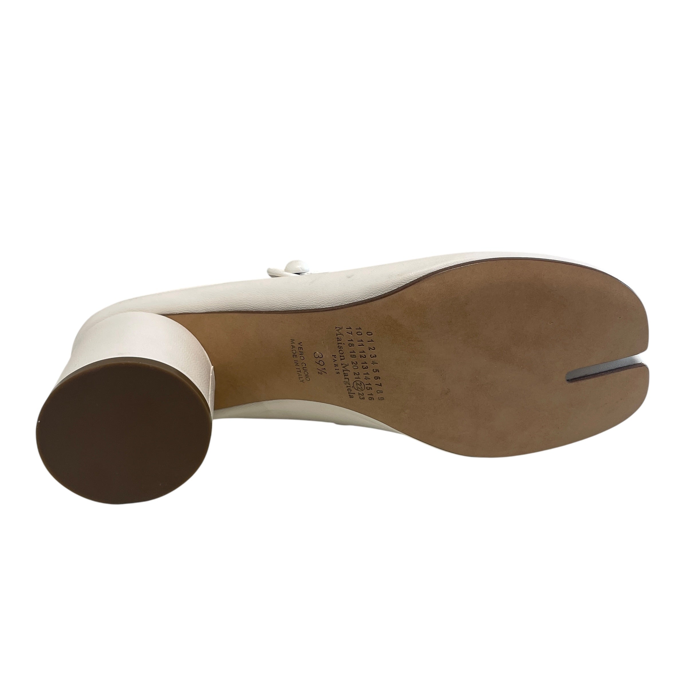 Maison Margiela/Heels/EU 39.5/Leather/WHT/Ankle Strap/TABI NO BACK HEEL view 3