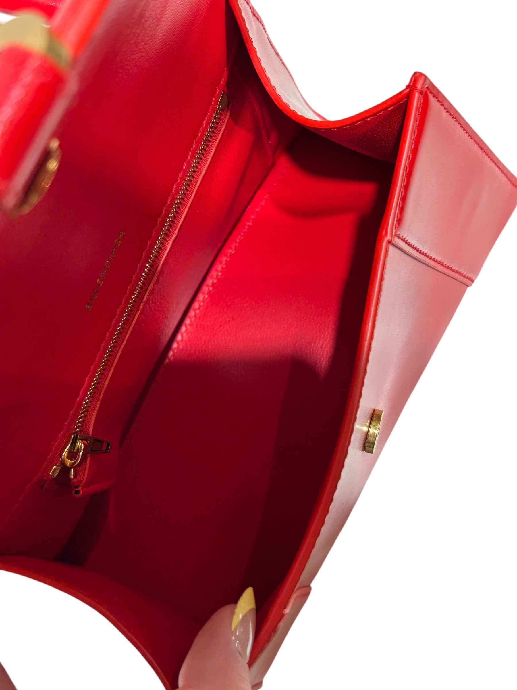 BALENCIAGA/Cross Body Bag/Leather/RED/HOURGLASS CHERRY RED GLD HRDWR view 4
