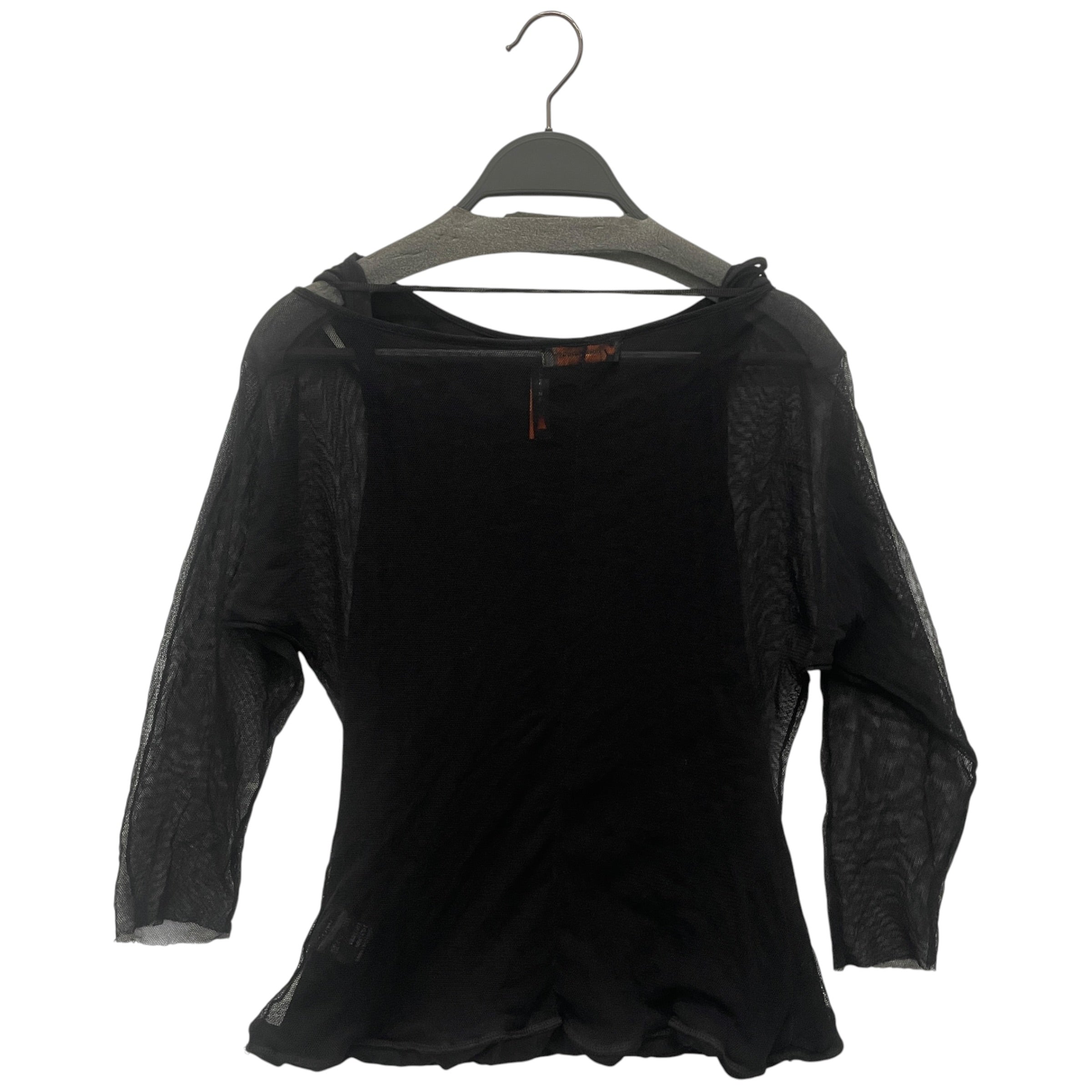cop.copine/LS T-Shirt/1/Cotton/BLK/Y2K LAYERED MESH LS / CAMI TOP view 2