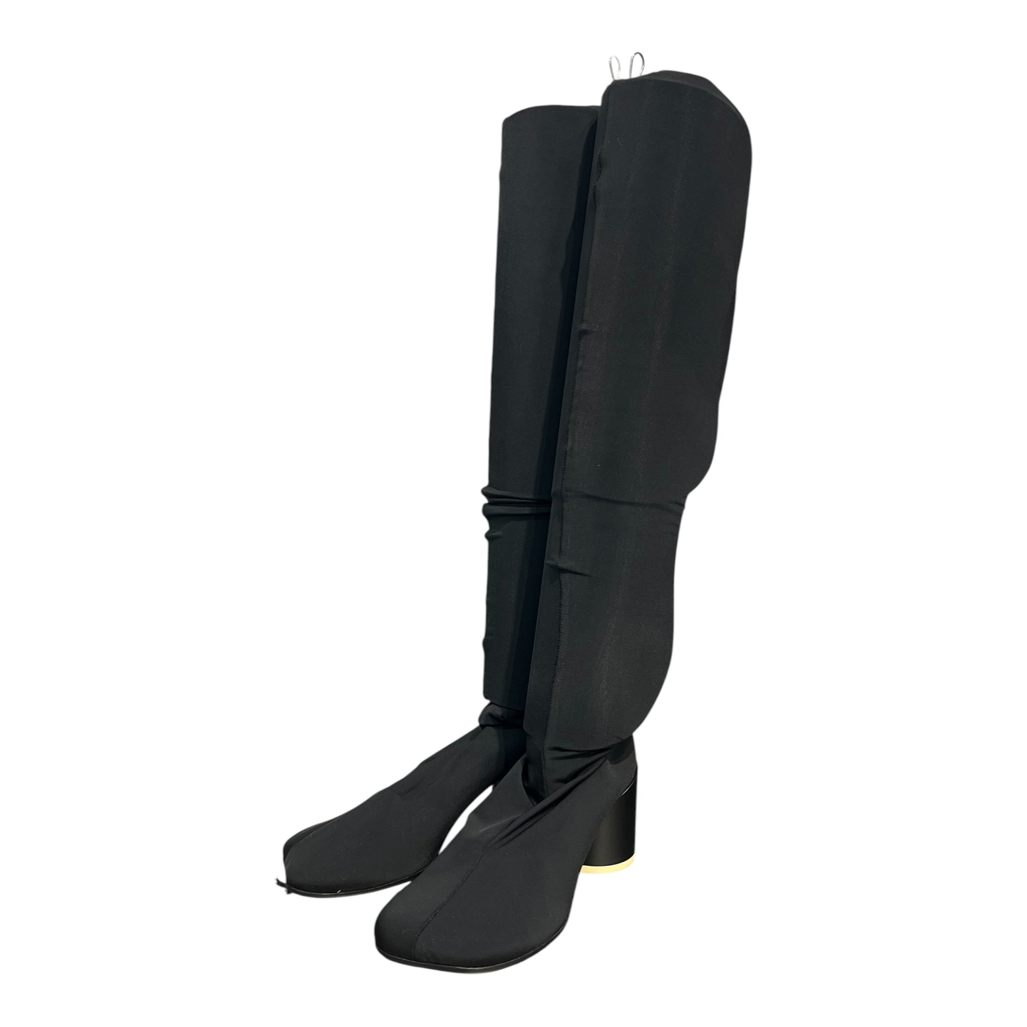 MM6/Long Boots/EU 36/BLK/SOCK BOOTS ROUND HEEL view 1