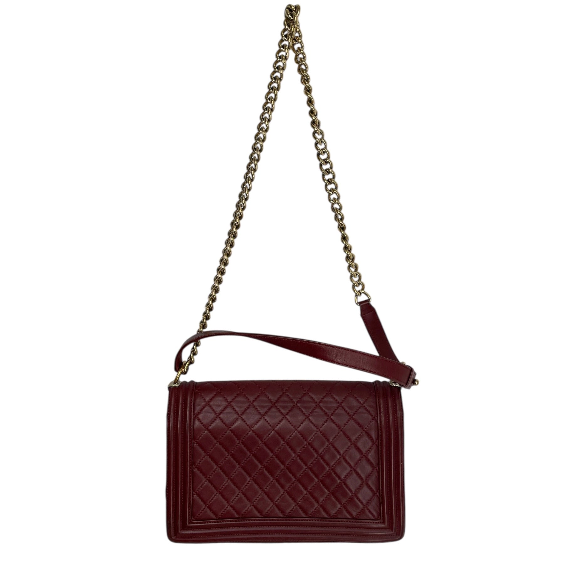 CHANEL/Hand Bag/Leather/BRD/GOLD HARDWARE QUILTD FLAP BAG view 2