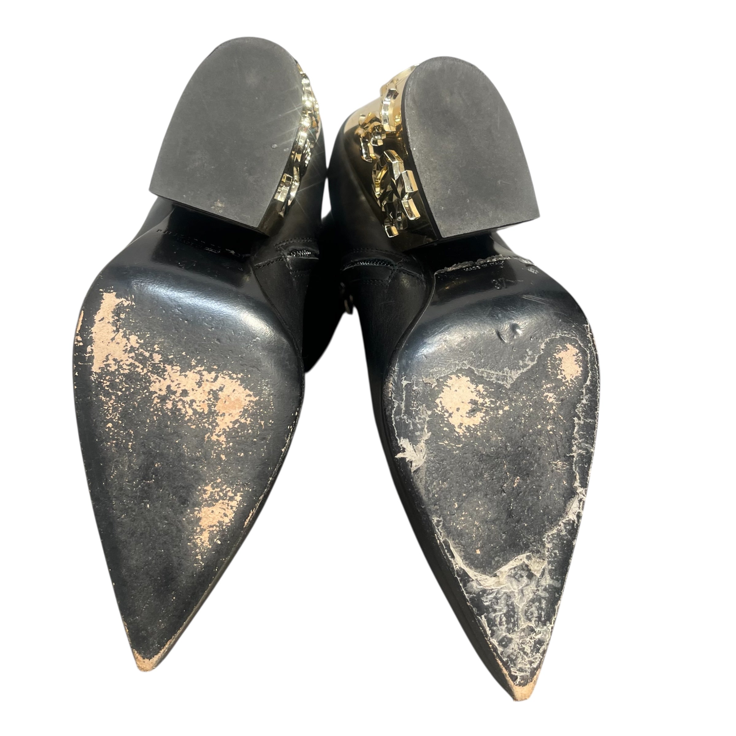 PHILIPP PLEIN/Western Boots/EU 37/Leather/BLK/Gold Heel Logo view 6