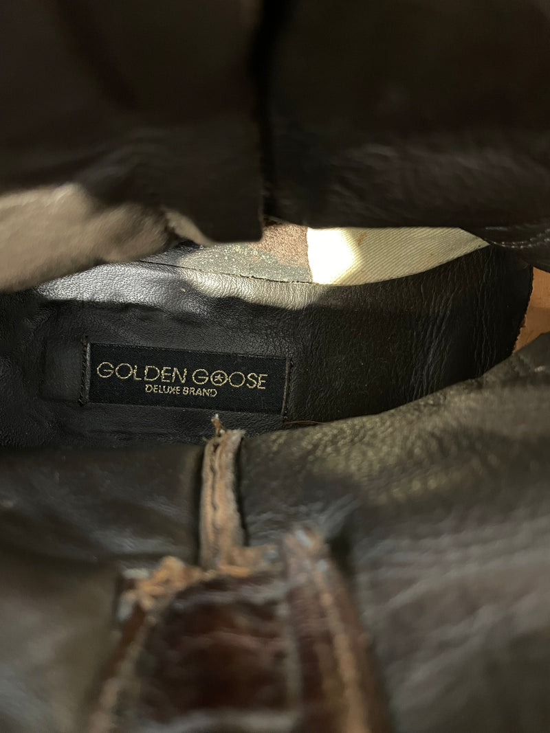 GOLDEN GOOSE///Western Boots/US 8.5/Plain/Leather/BRW//W [Designers] Design/