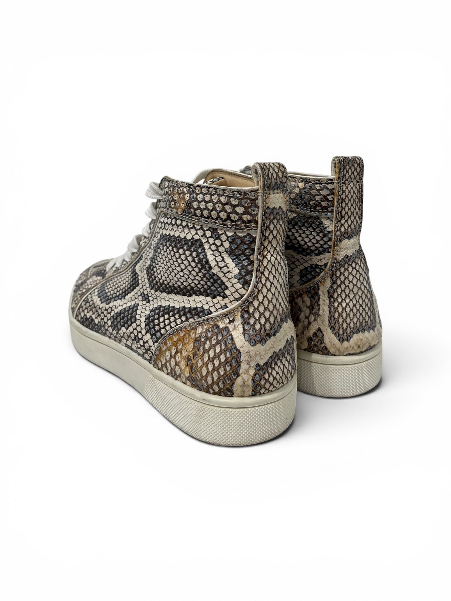 Christian Louboutin/Hi-Sneakers/EU 41/Animal Pattern/Leather/WHT/SNAKESKIN RED BOTTOMS view 2
