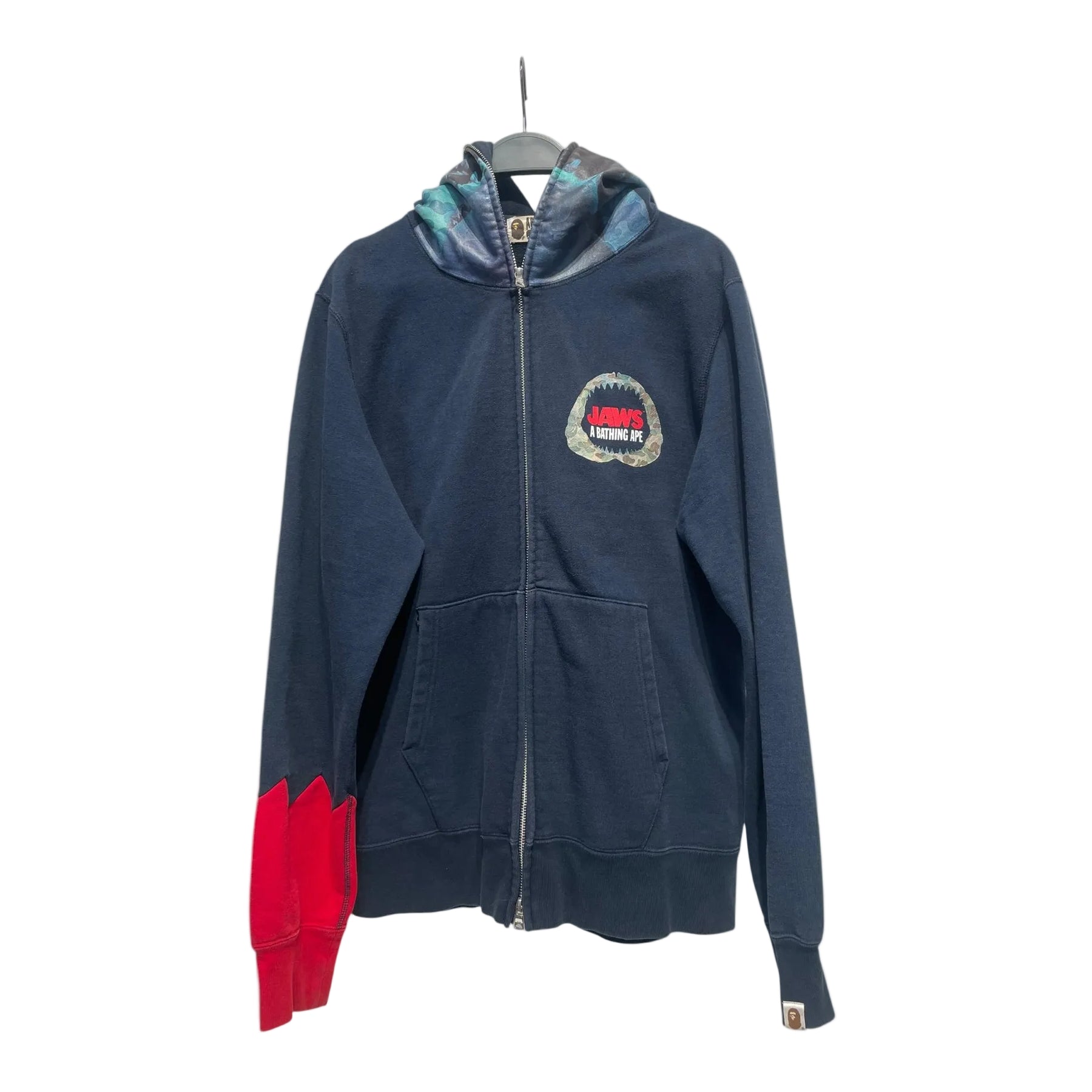A BATHING APE/Hoodie/L/Cotton/NVY/jaws collab view 1