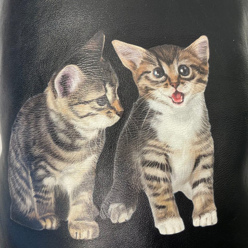 BALENCIAGA/Clutch Bag/L/Leather/BLK/BALENCIAGA CAT BAG
