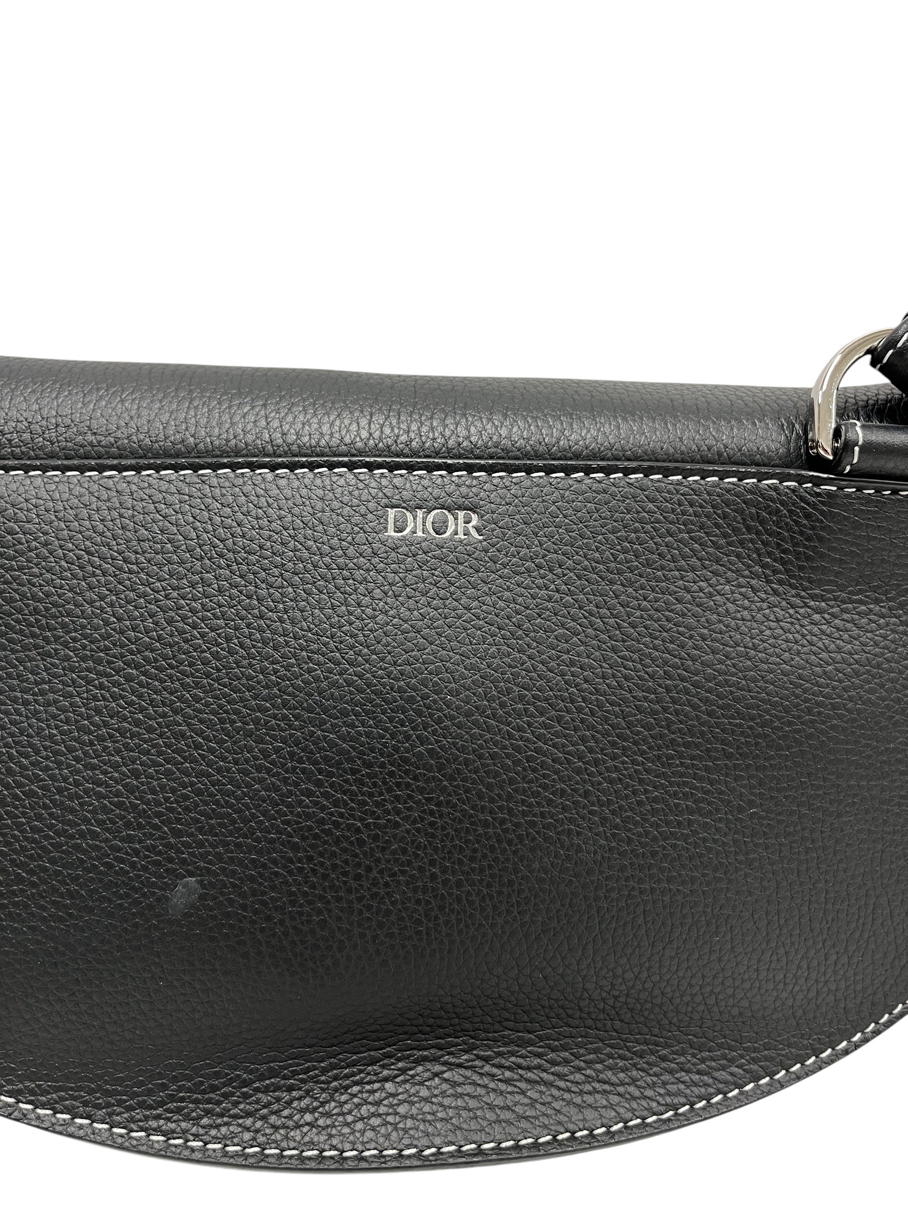 Christian Dior/Cross Body Bag/Leather/BLK/Saddle Bag view 3