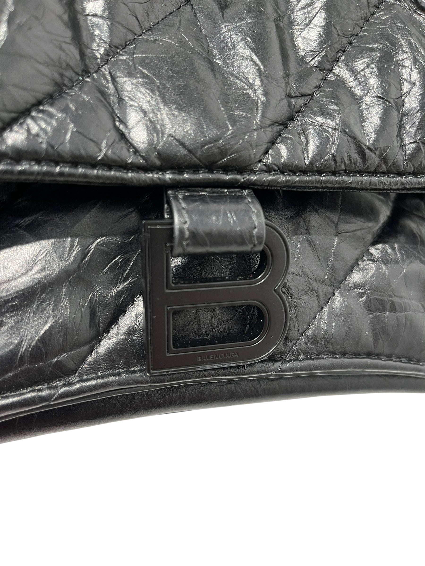 BALENCIAGA/Bag/Leather/BLK/MEDIUM CRUSH CHAIN STRAP view 7