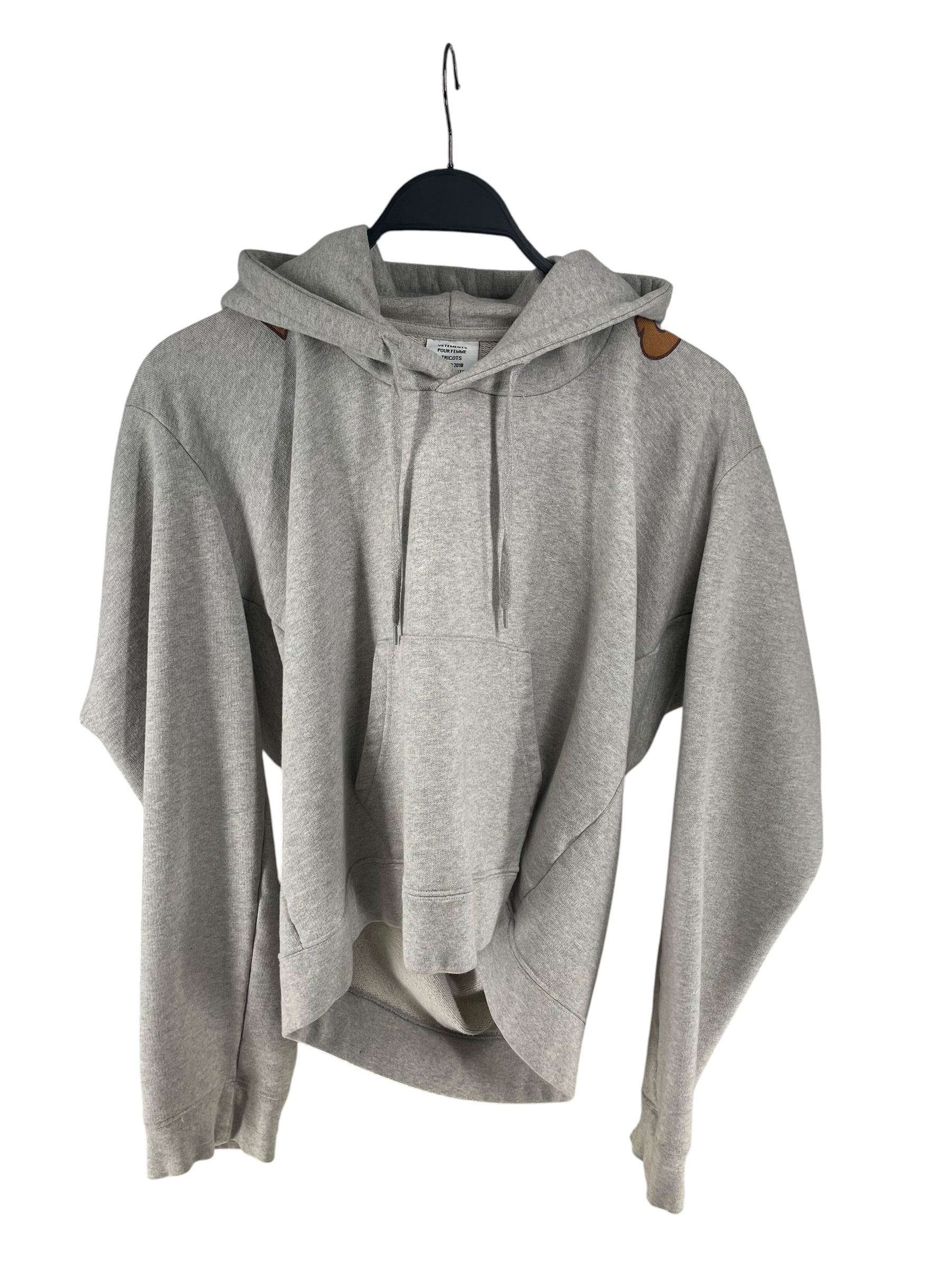VETEMENTS/Hoodie/S/Cotton/GRY/MISPLACED LOGO AW18 view 1