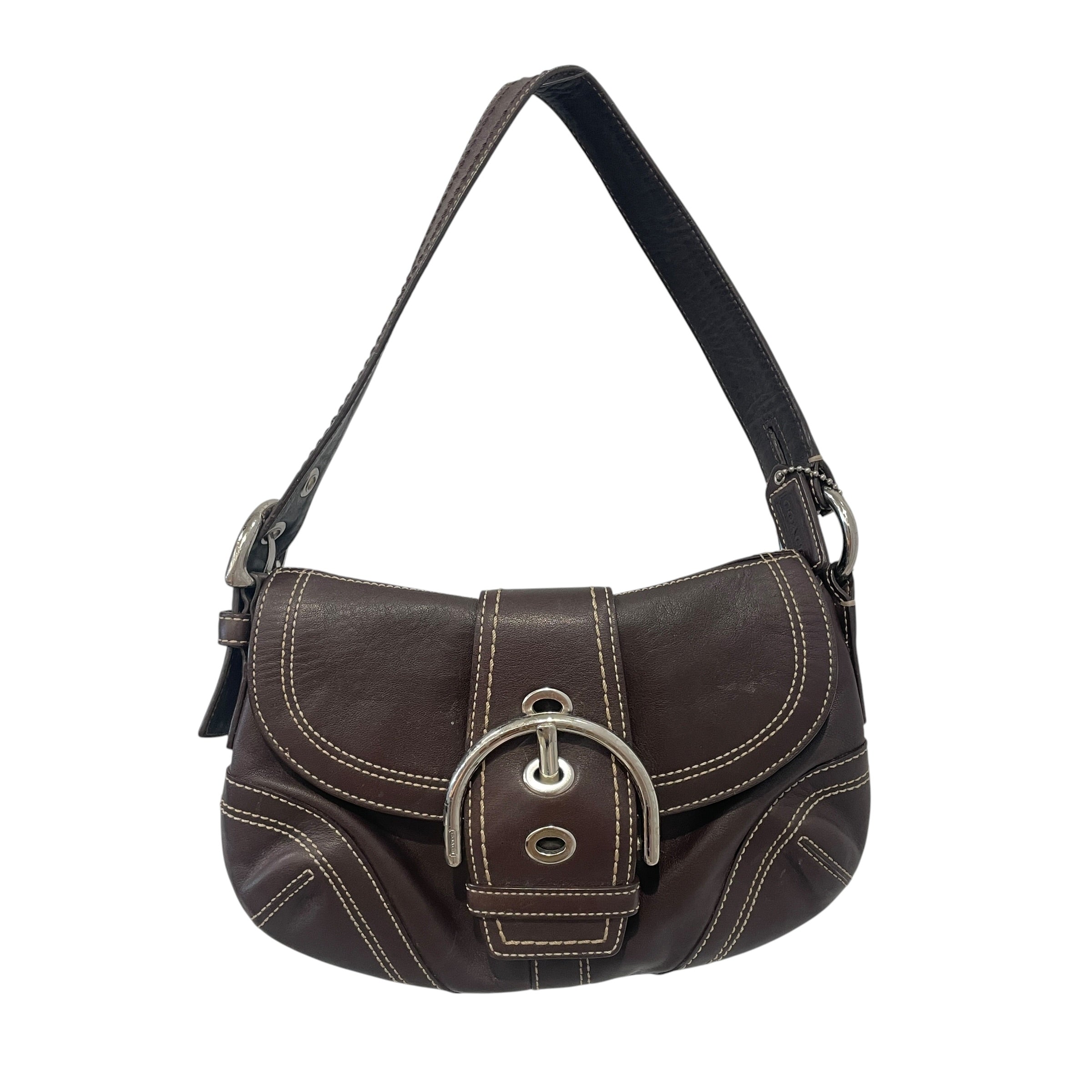 COACH/Hand Bag/Leather/BRW/SOHO FLAP BUCKLE SHOULDER BAG view 1
