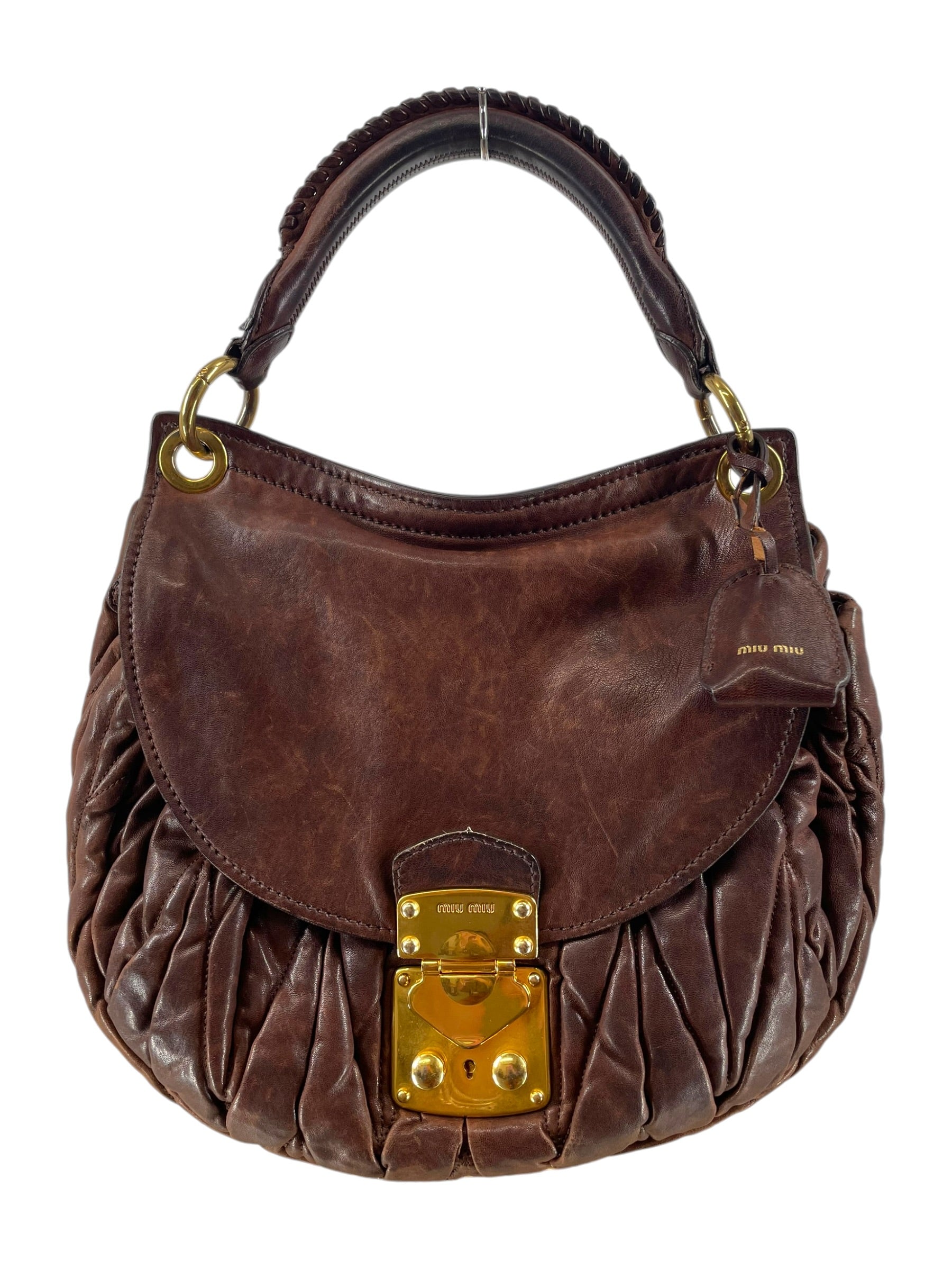 MIU MIU/Bag/Leather/BRW/MATELASSE COFFER HOBO view 1