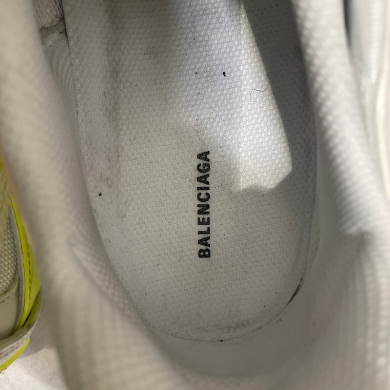 BALENCIAGA/Low-Sneakers/US 10/Leather/WHT/WHT/YEL RUNNER