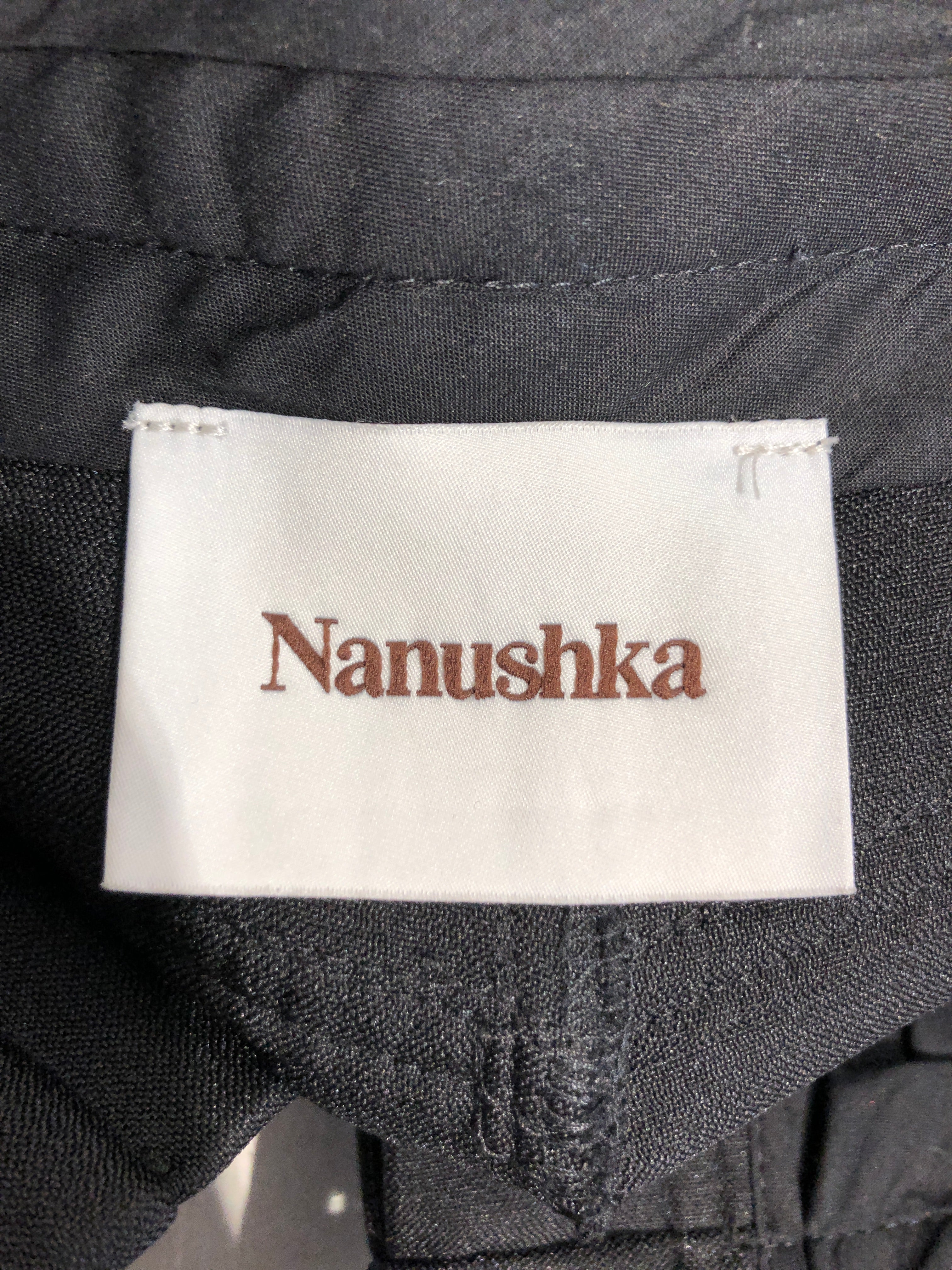 nanushka/Pants/33/Polyester/BLK/pleated wide trousers view 3
