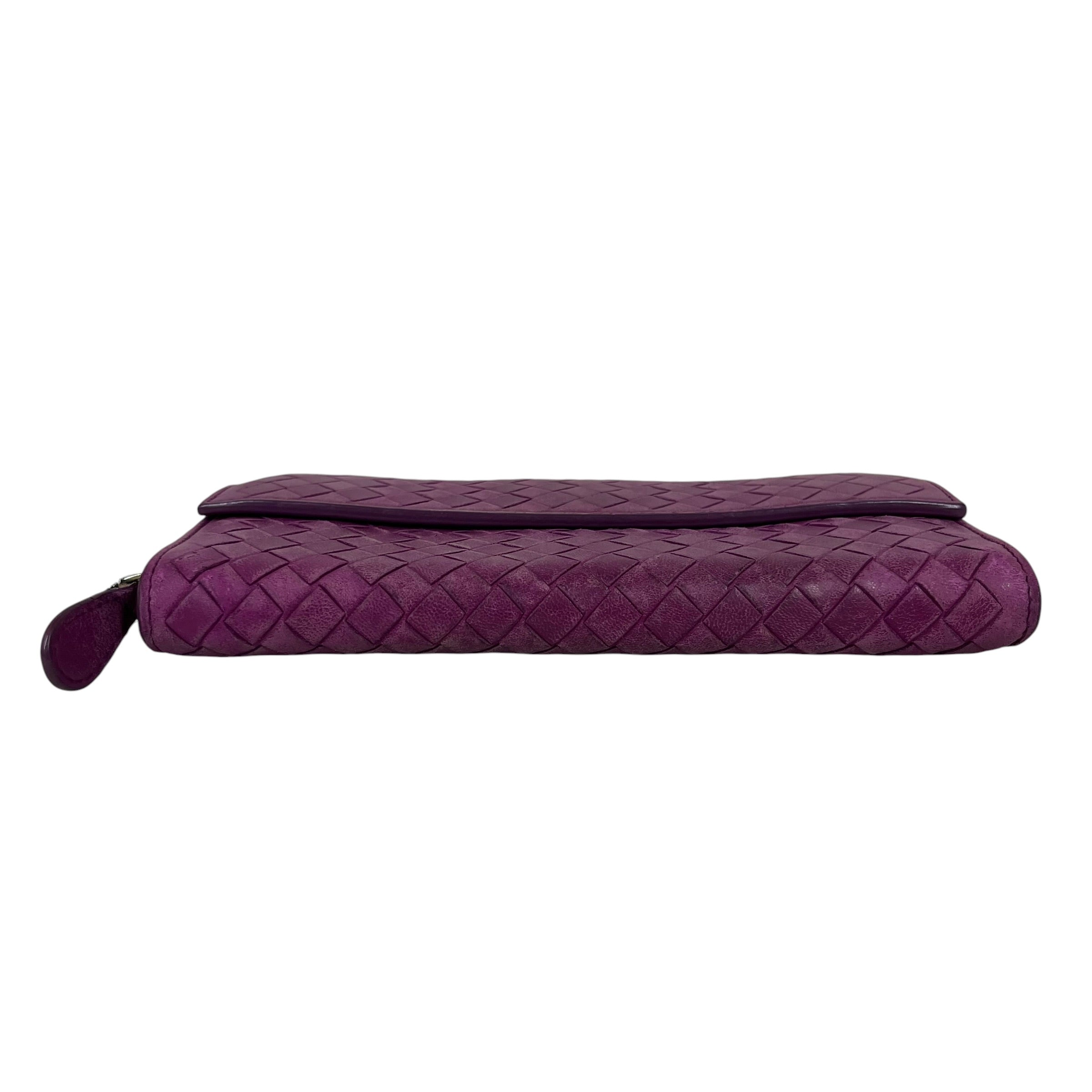 BOTTEGA VENETA/Long Wallet/Leather/PPL/Intrecciato w/ Coin Pouch view 3