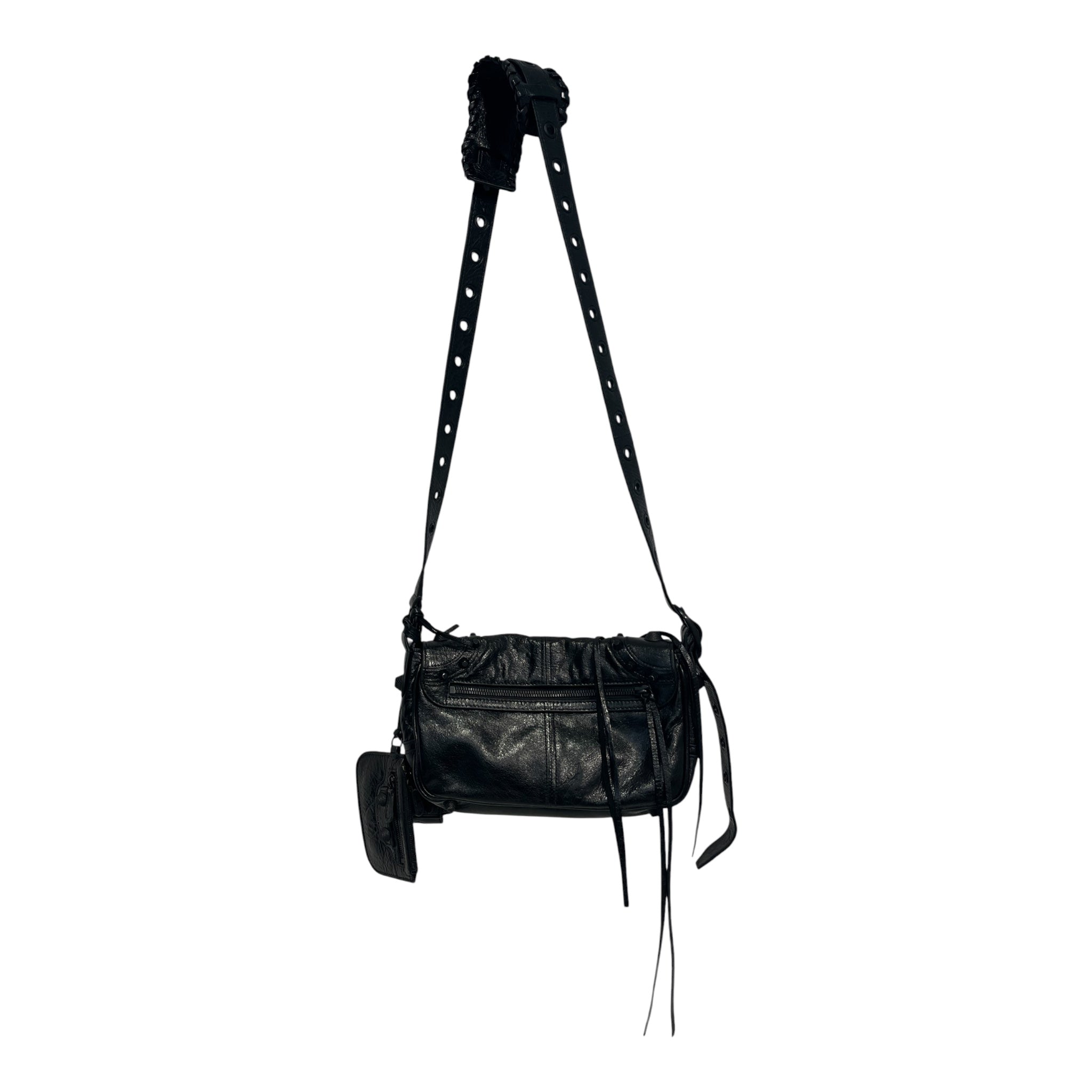 BALENCIAGA/Cross Body Bag/Leather/BLK/le cagole flap bag xs view 2