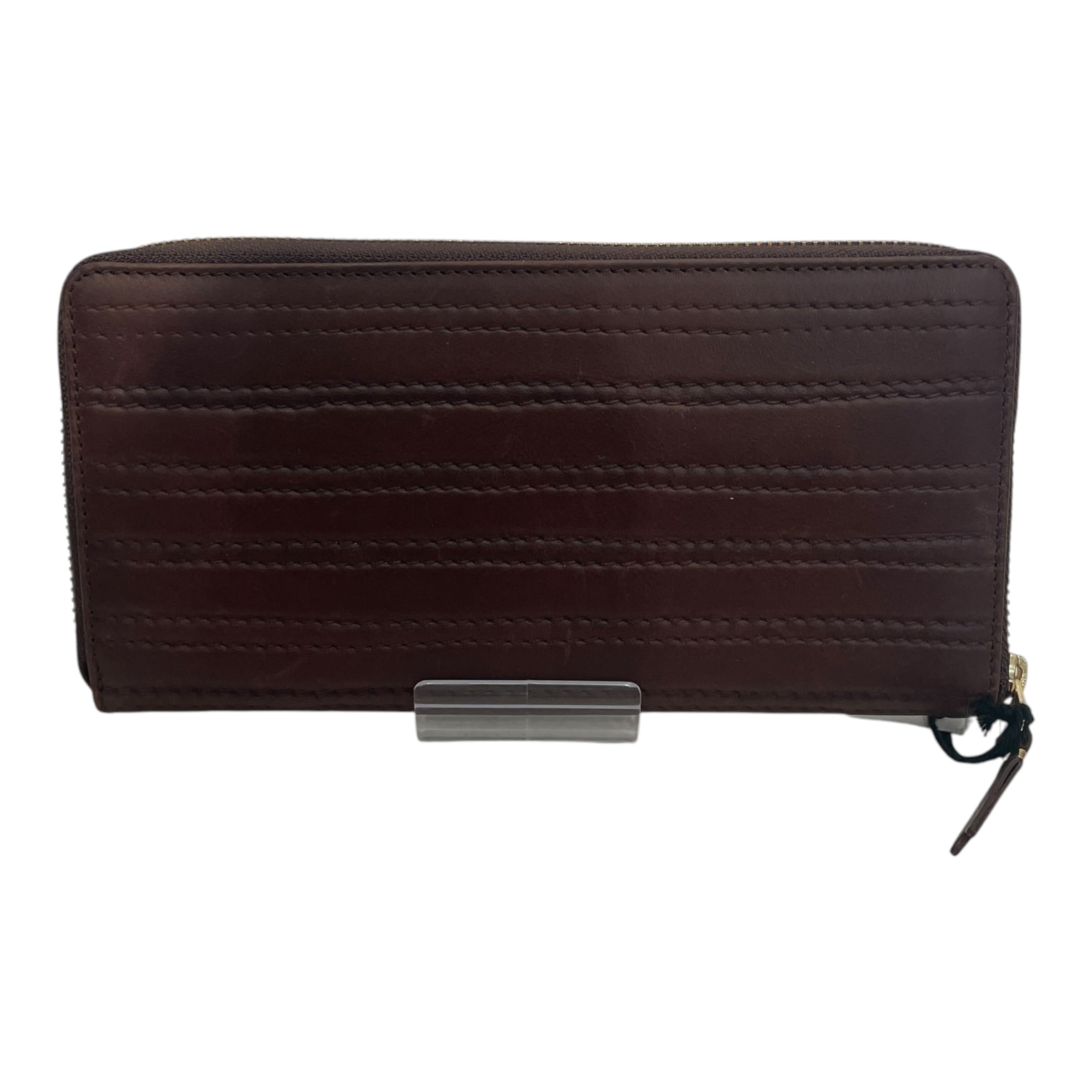 COMME des GARCONS/Long Wallet/Stripe/Leather/BRW/TWIN STITCH GOLD ZIPS view 2