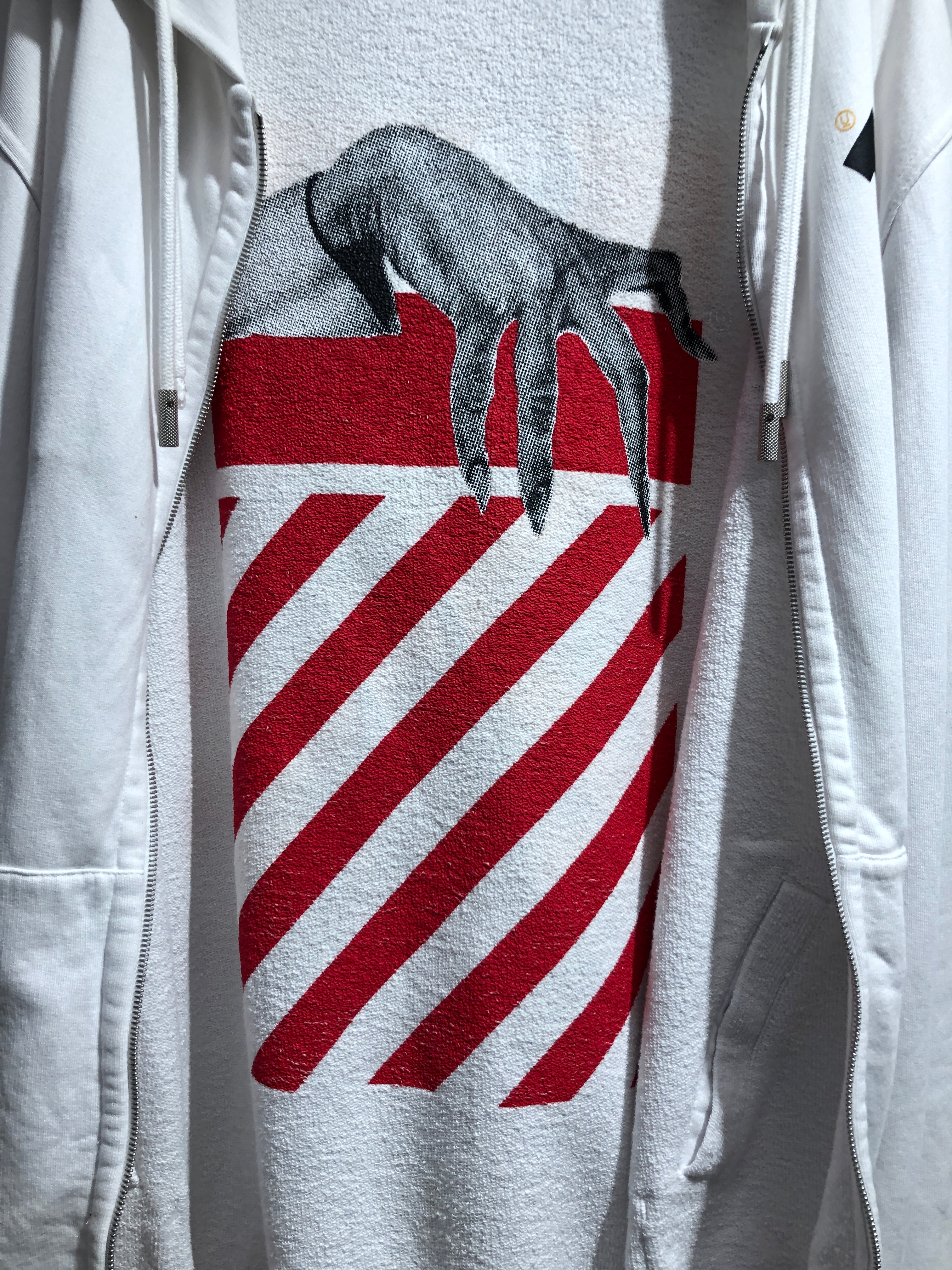 OFF-WHITE/UNDERCOVER/Zip Up Hoodie/L/Graphic/Cotton/WHT/REVERSABLE - SKELETON GRAPHIC view 9