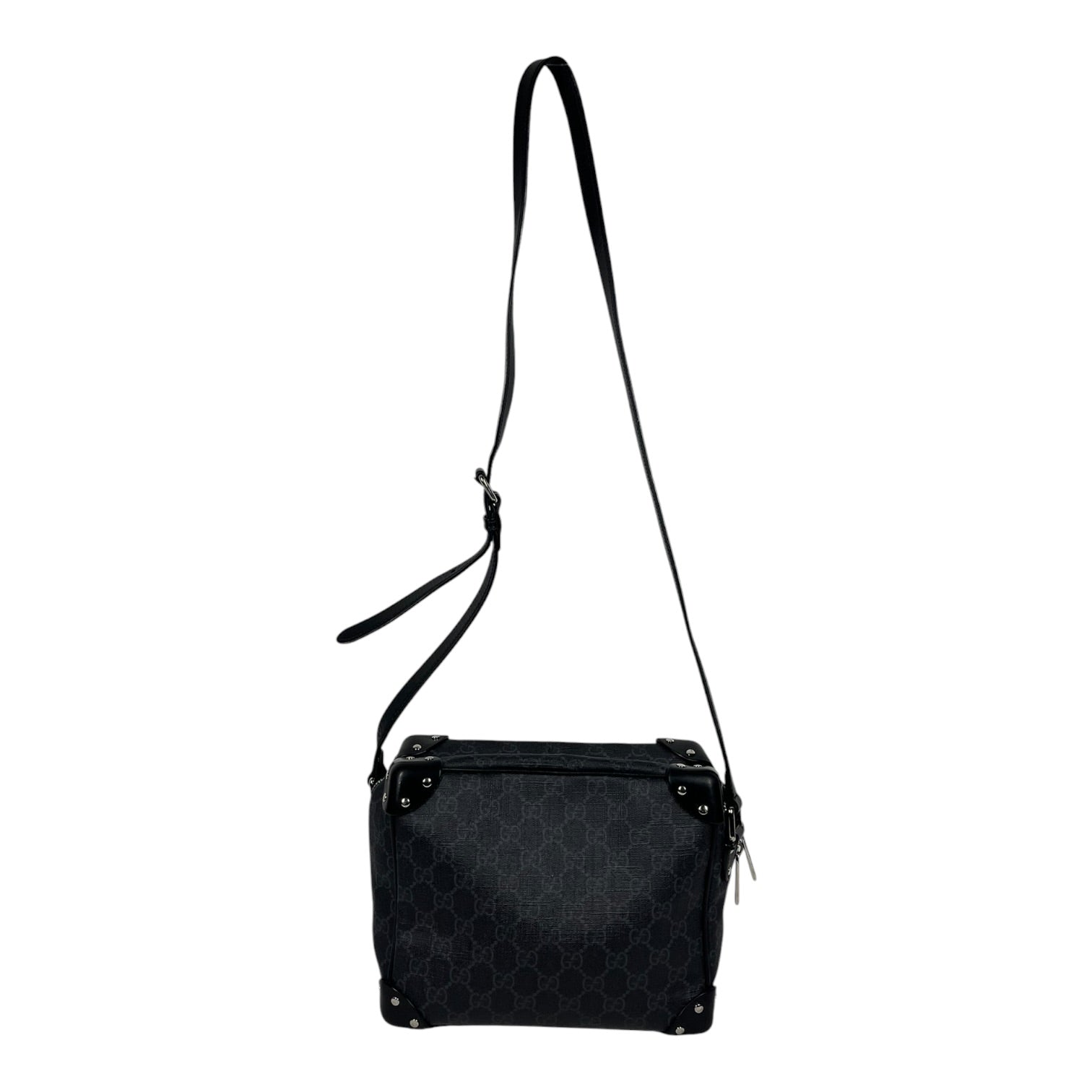 GUCCI/Cross Body Bag/Monogram/Leather/BLK/SQUARE MESSENGER view 1