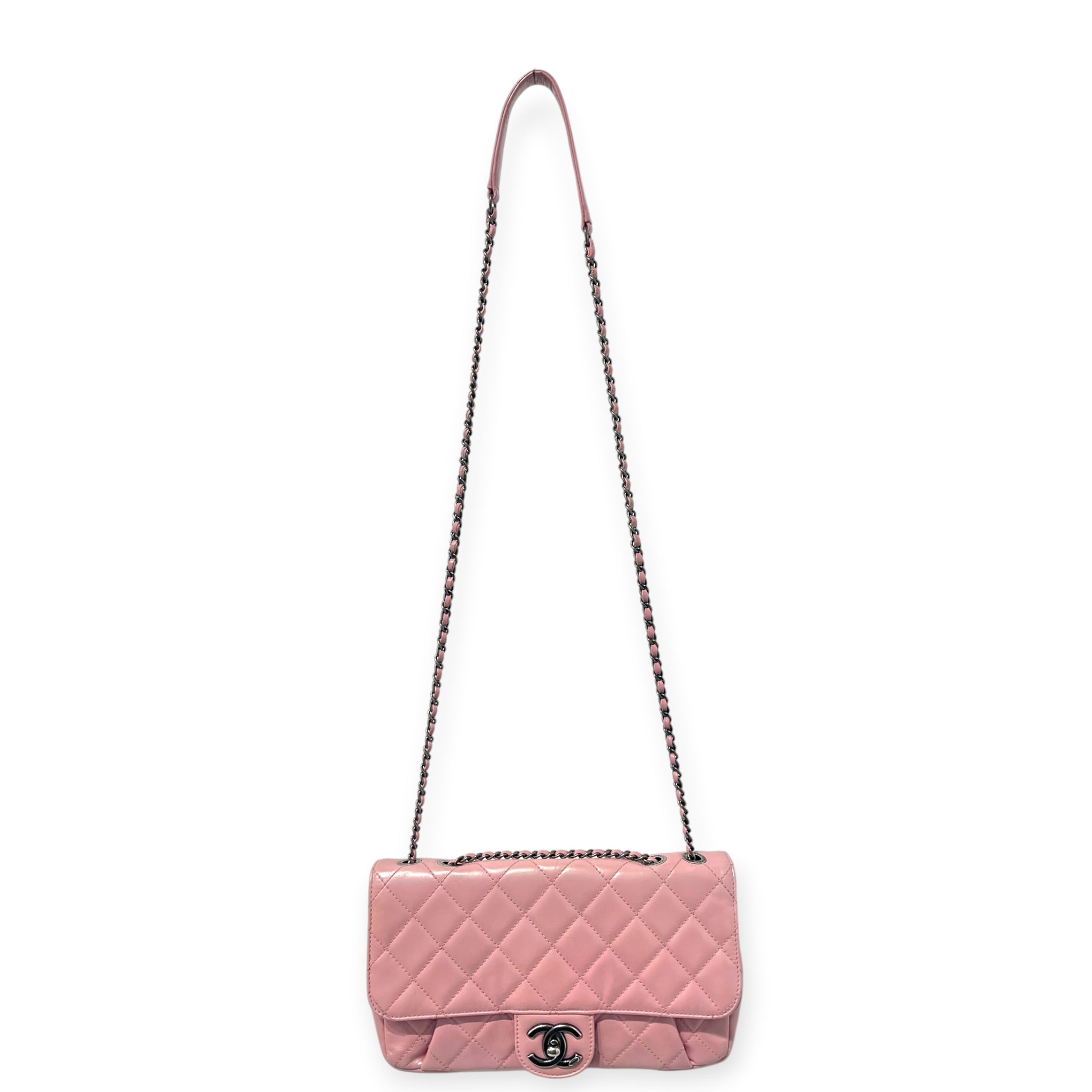 CHANEL/Bag/Leather/PNK/CHANEL COCO PLEATS FLAP BAG view 2