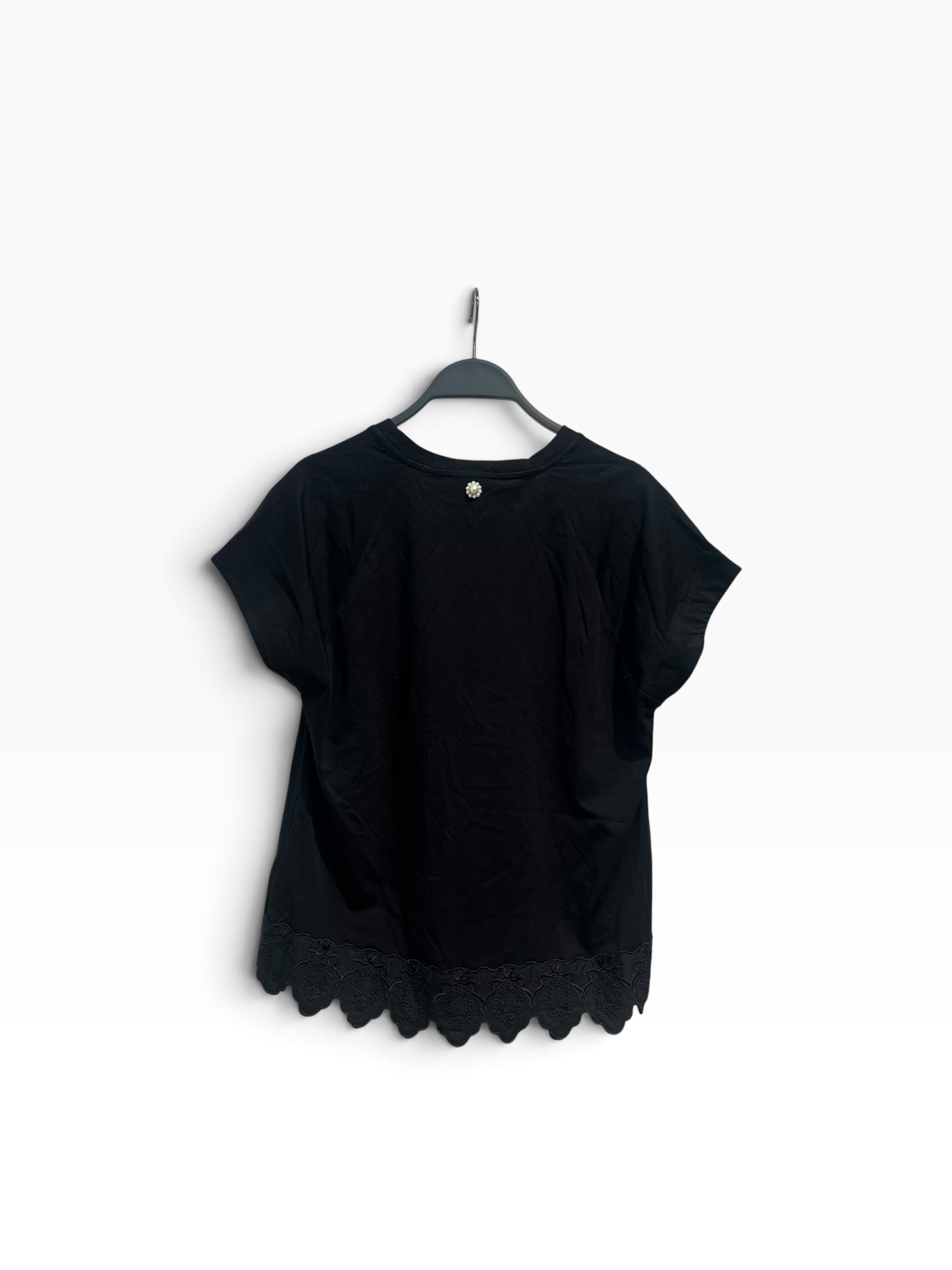 SIMONE ROCHA/T-Shirt/XS/Cotton/BLK/LACE TRIM BOTTOM view 2