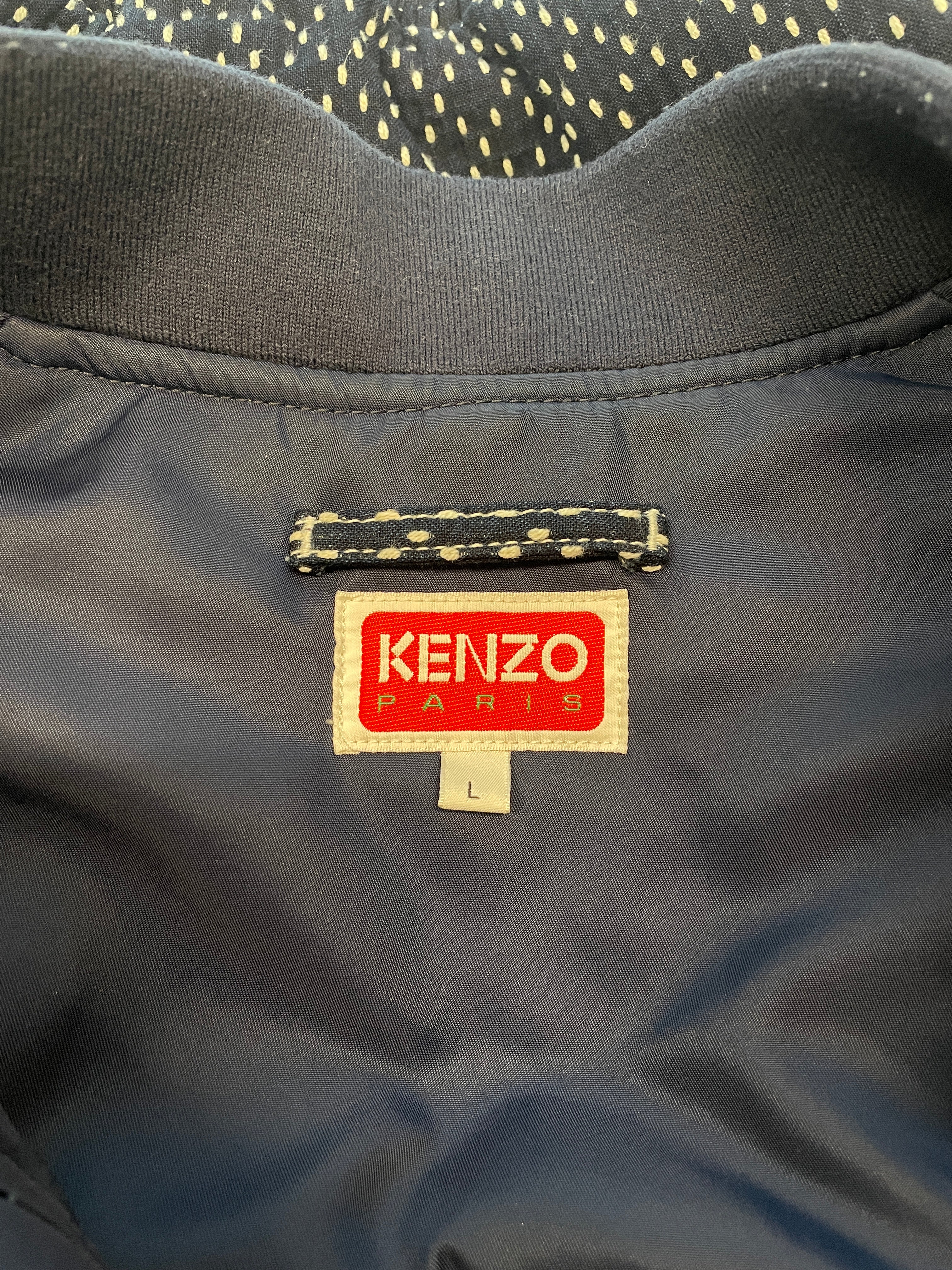 KENZO/Baseball Jkt/L/All Over Print/Cotton/NVY/WHT STITCH LOGO WAIST view 4