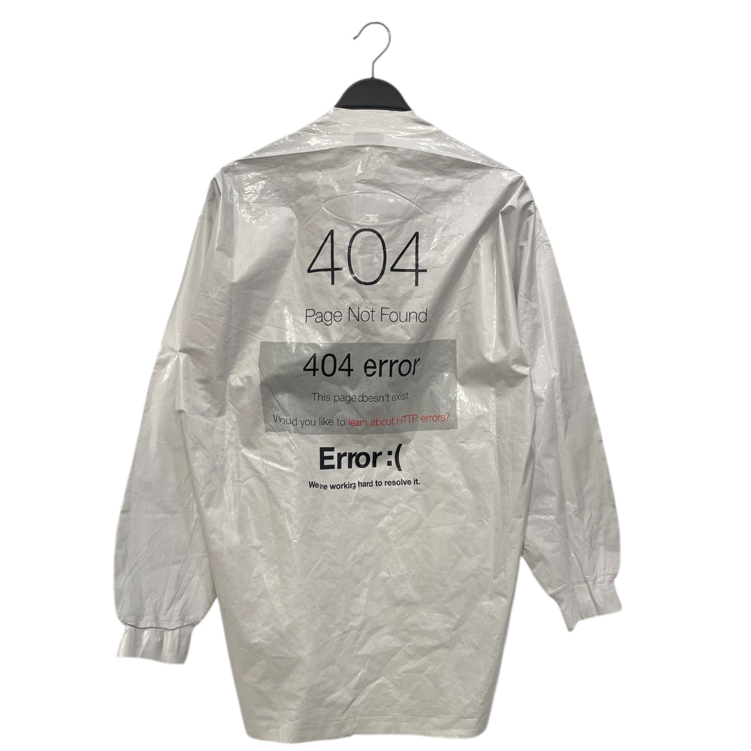 BALENCIAGA/Sweatshirt/3/WHT/ERROR 404 PLASTIC SWEATSHIRT view 2